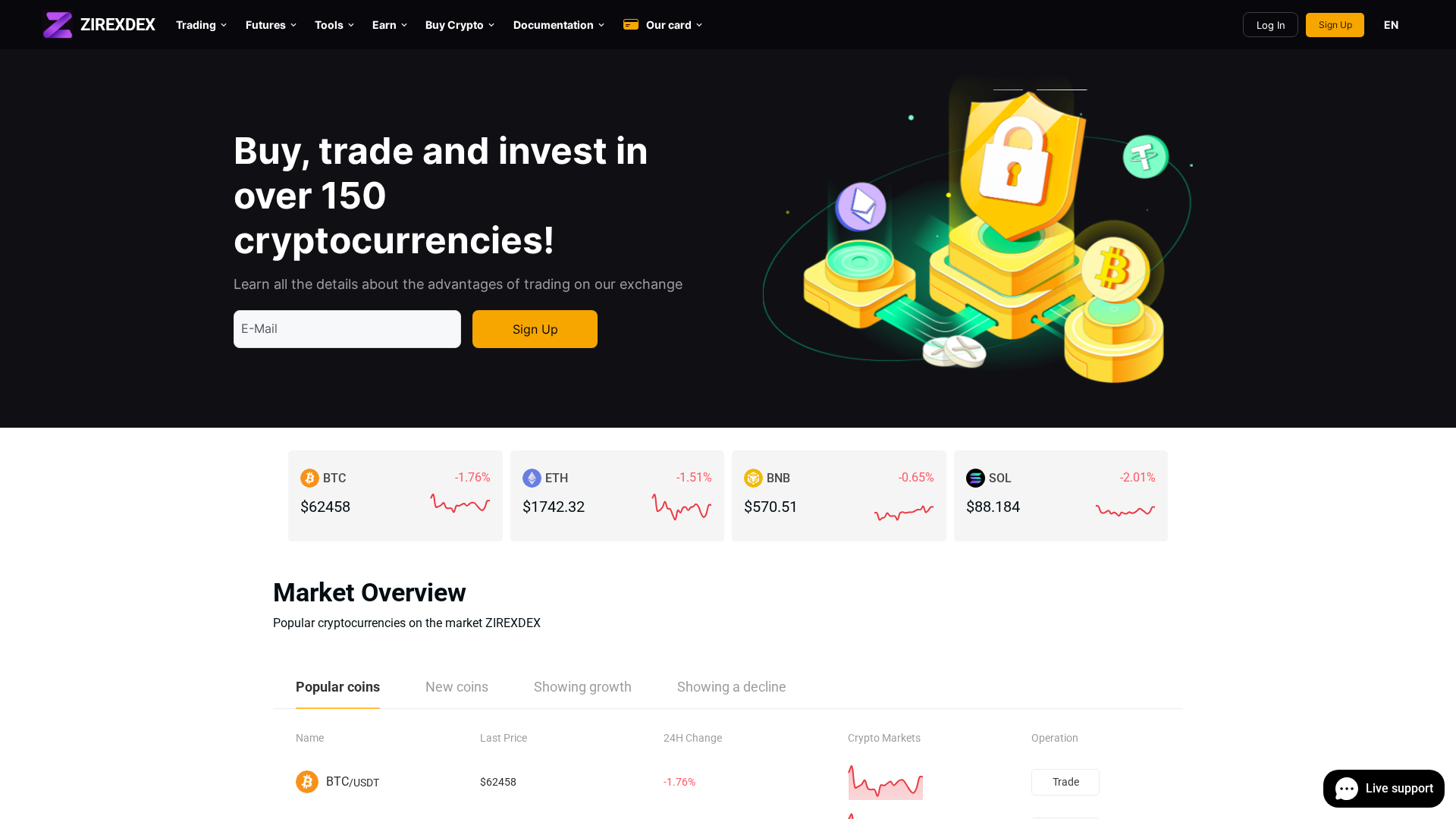 Screenshot of zirexdex.com