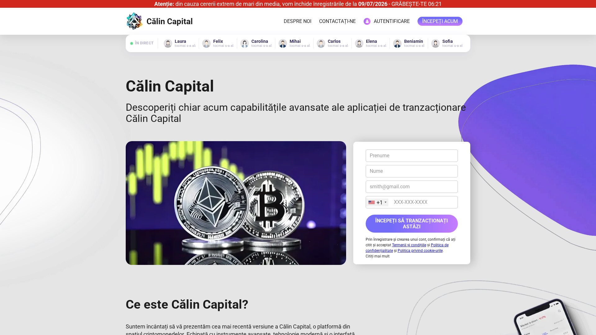 Screenshot of calincapitalbot.com