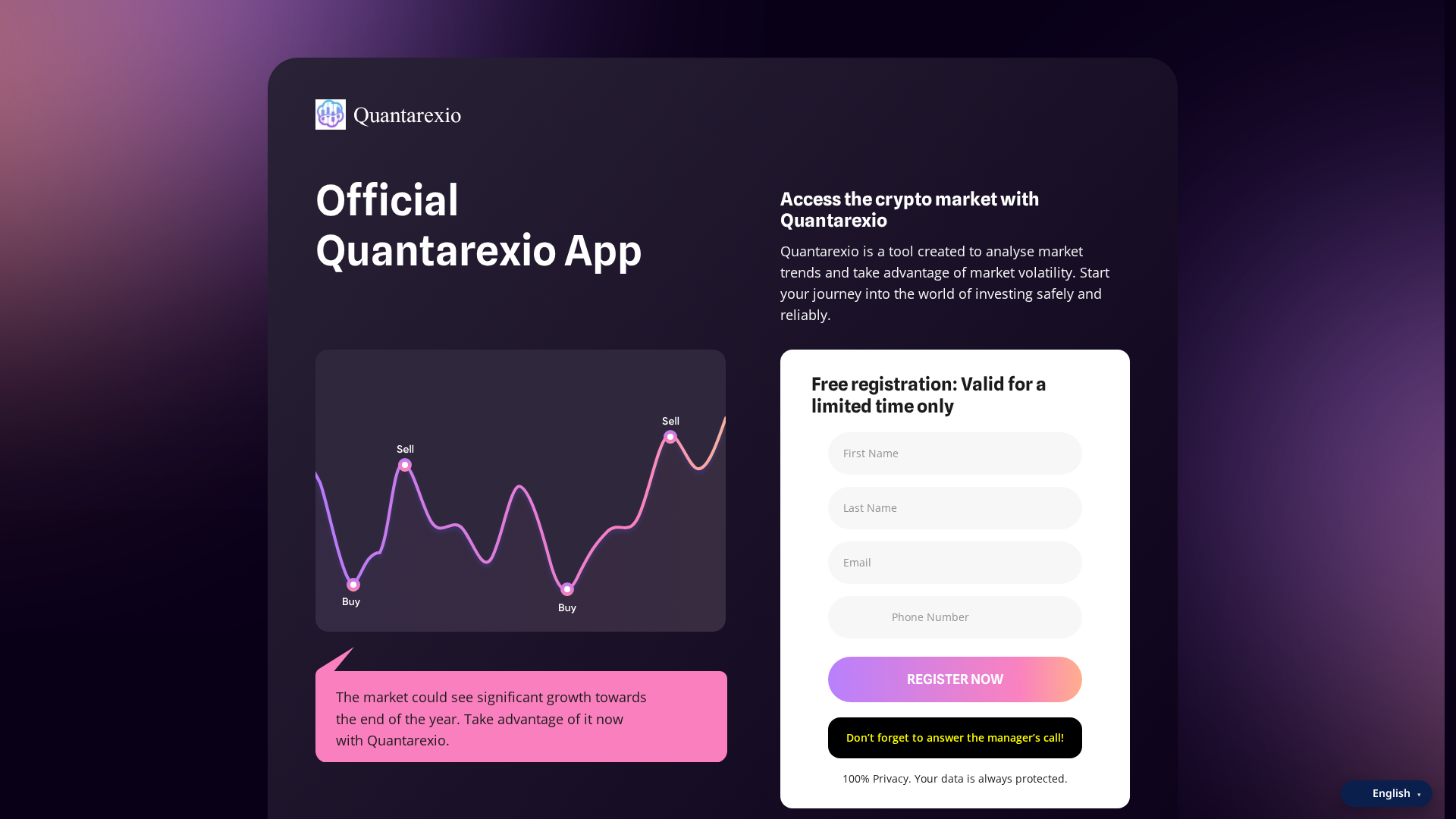 Screenshot of quantarexiotrade.com