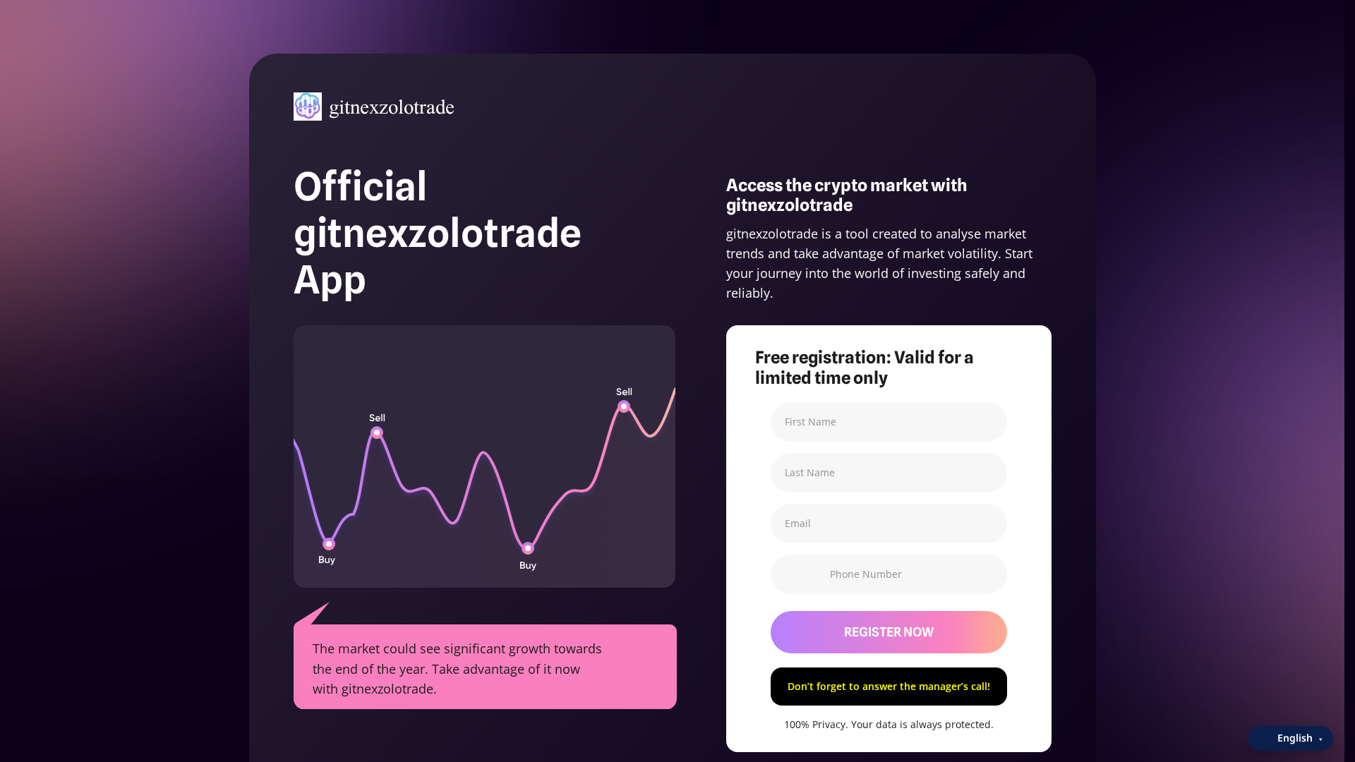 Screenshot of gitnexzolotrade.net