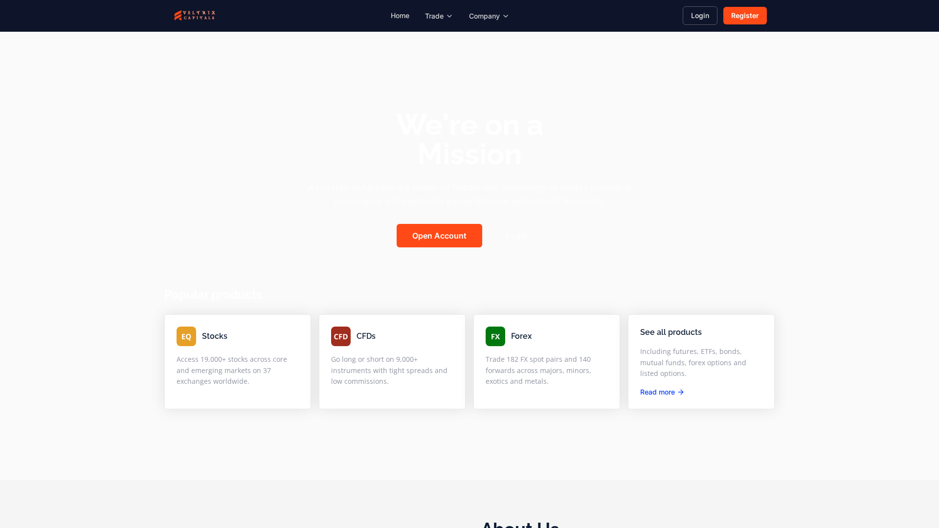Screenshot of veltrixcapital.live