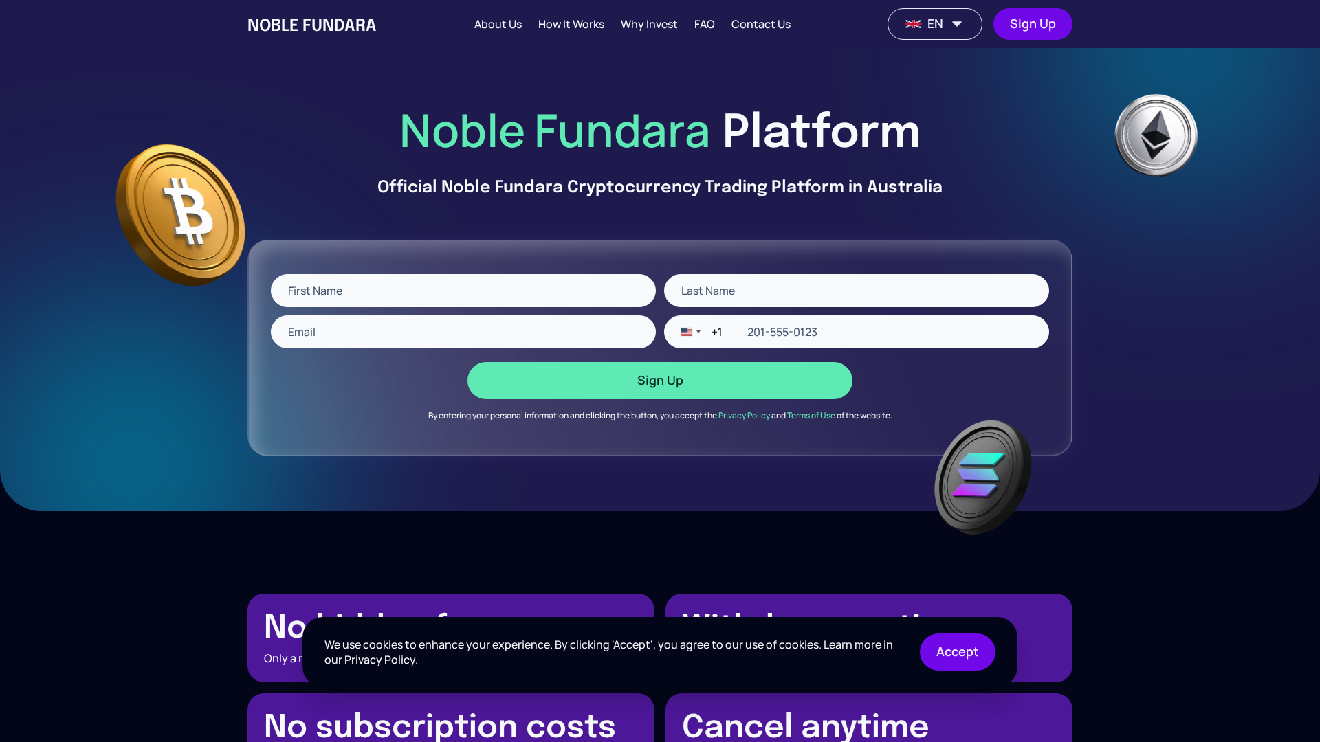 Screenshot of noblefundara.com