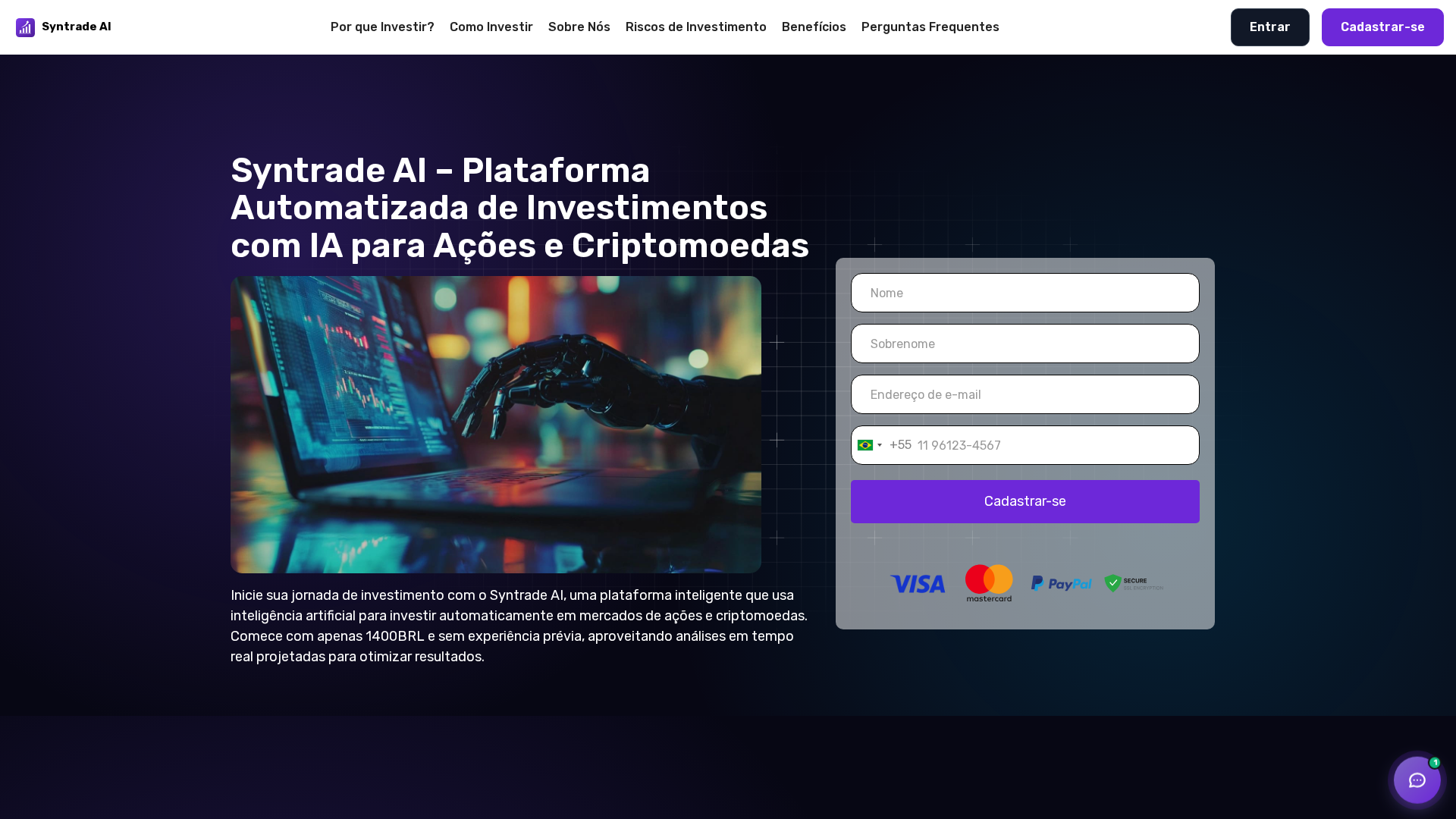 Screenshot of syntrade-ai.com