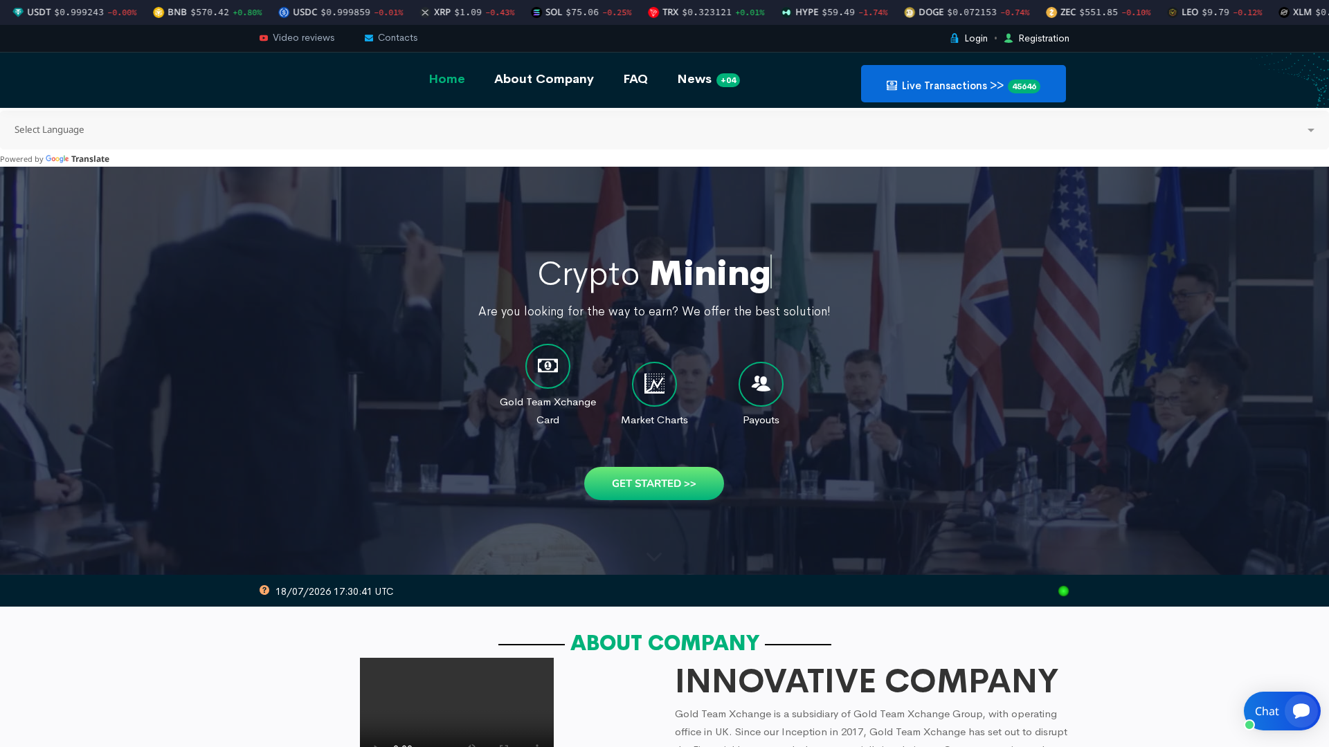 Screenshot of goldteamxchange.xyz