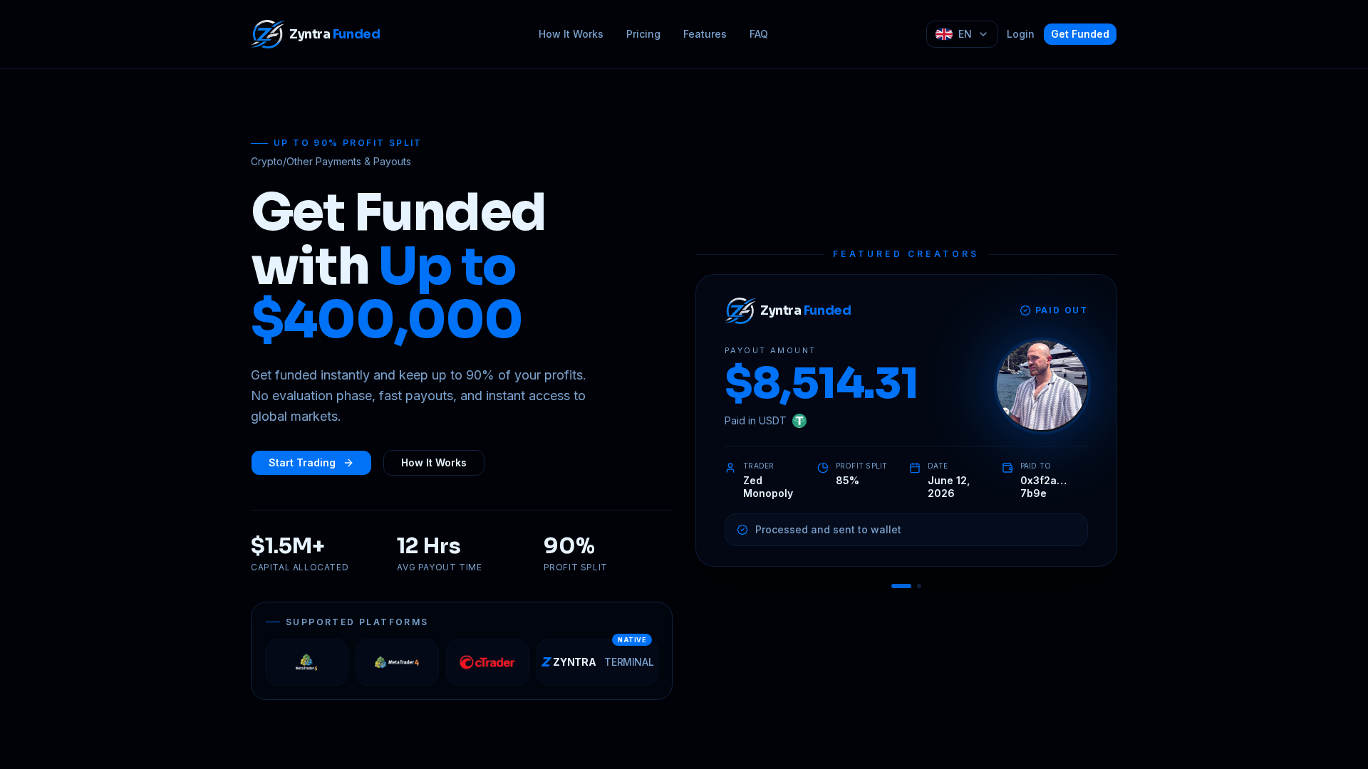 Screenshot of zyntrafunded.com