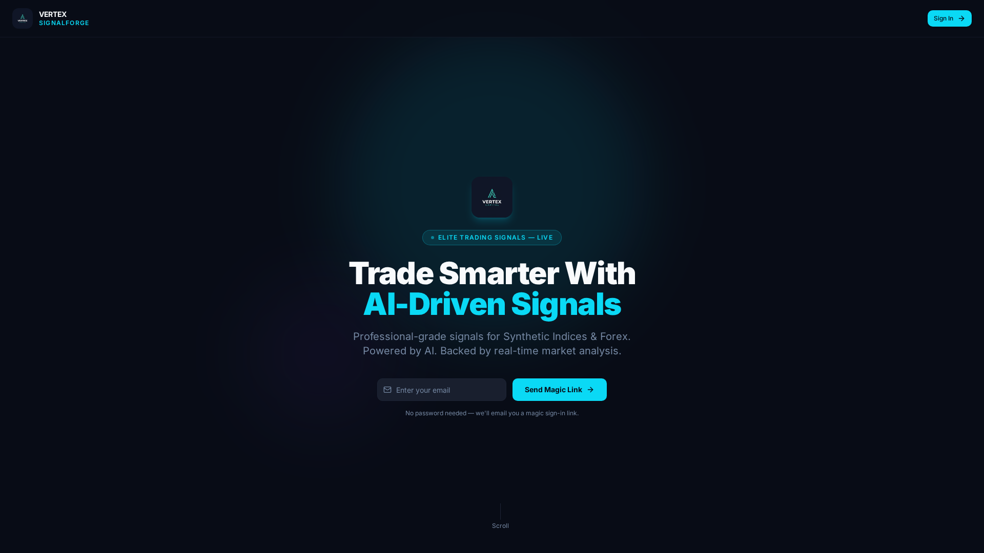 Screenshot of vertexsignalforge.com