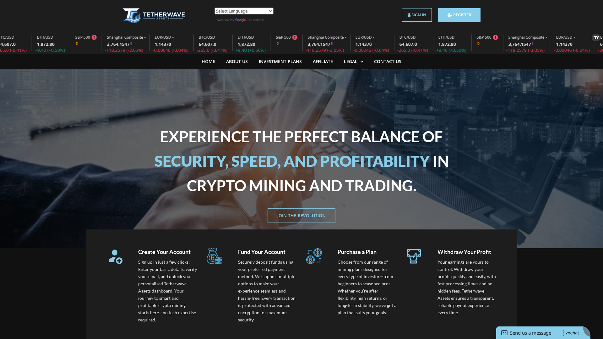 Screenshot of tetherwave-assets.com