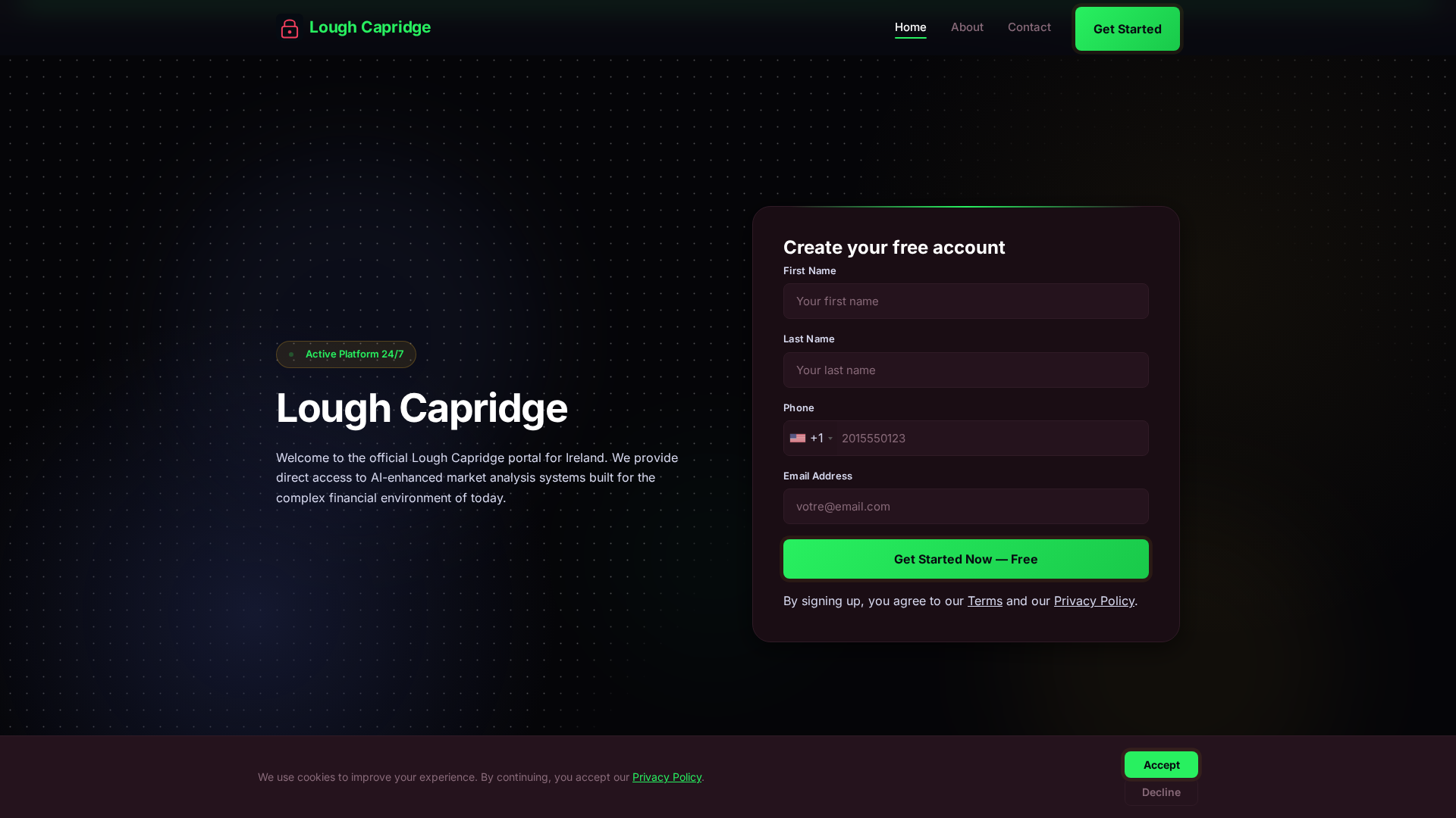 Screenshot of loughcapridge.org