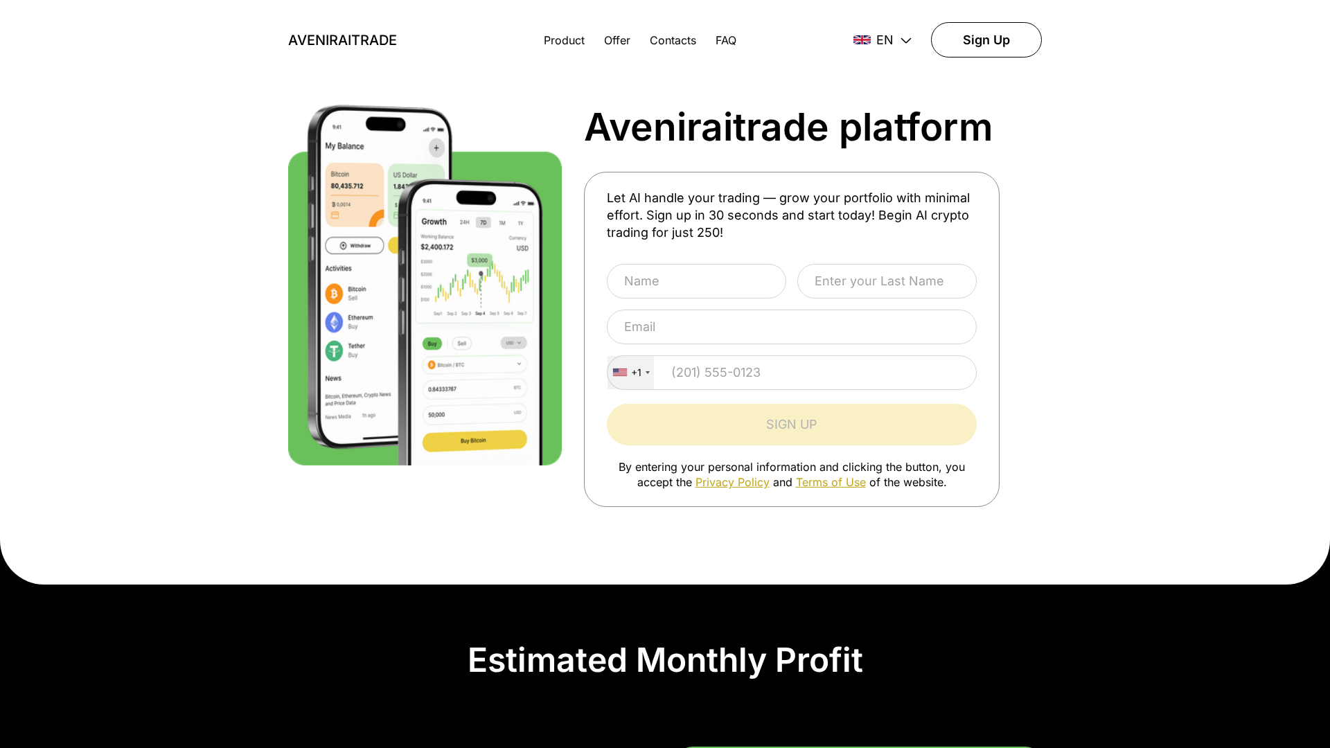 Screenshot of aveniraitrade.sbs