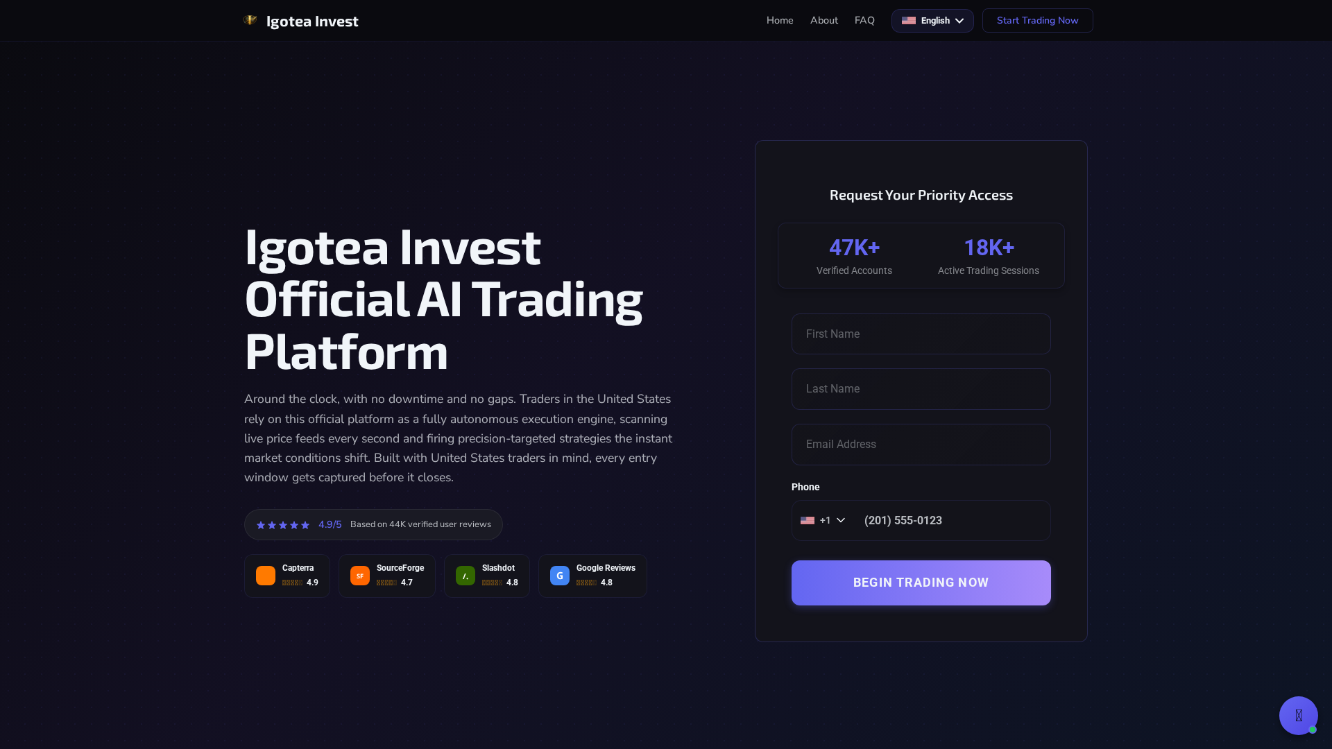 Screenshot of igotea-invest.tech