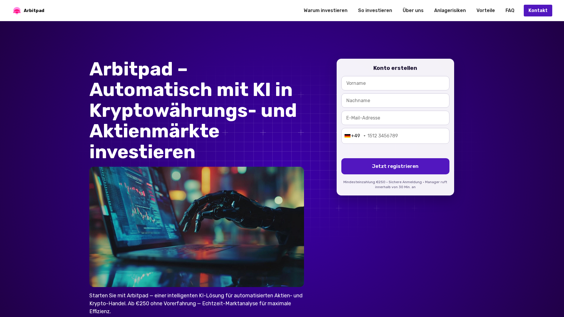 Screenshot of arbitpad-de.business