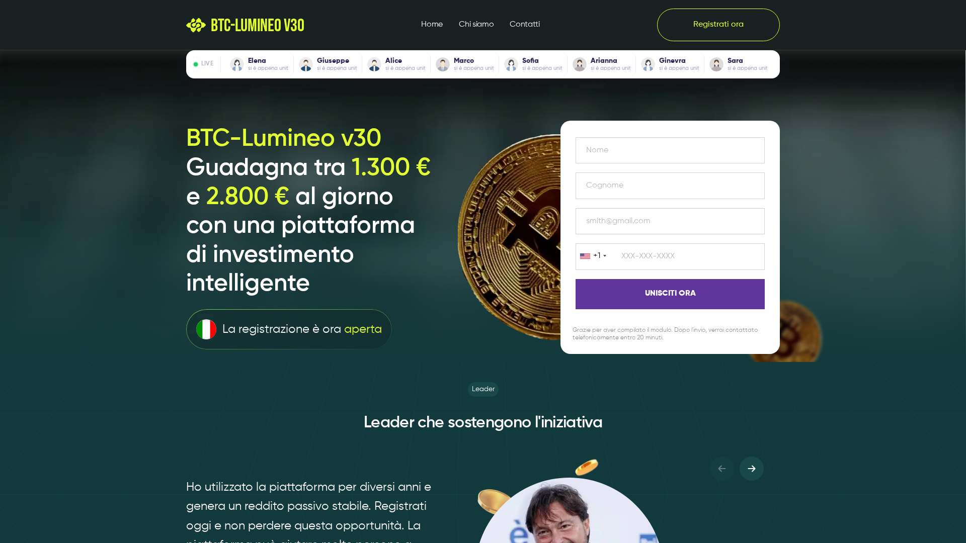 Screenshot of btc-lumineov30-ai.com