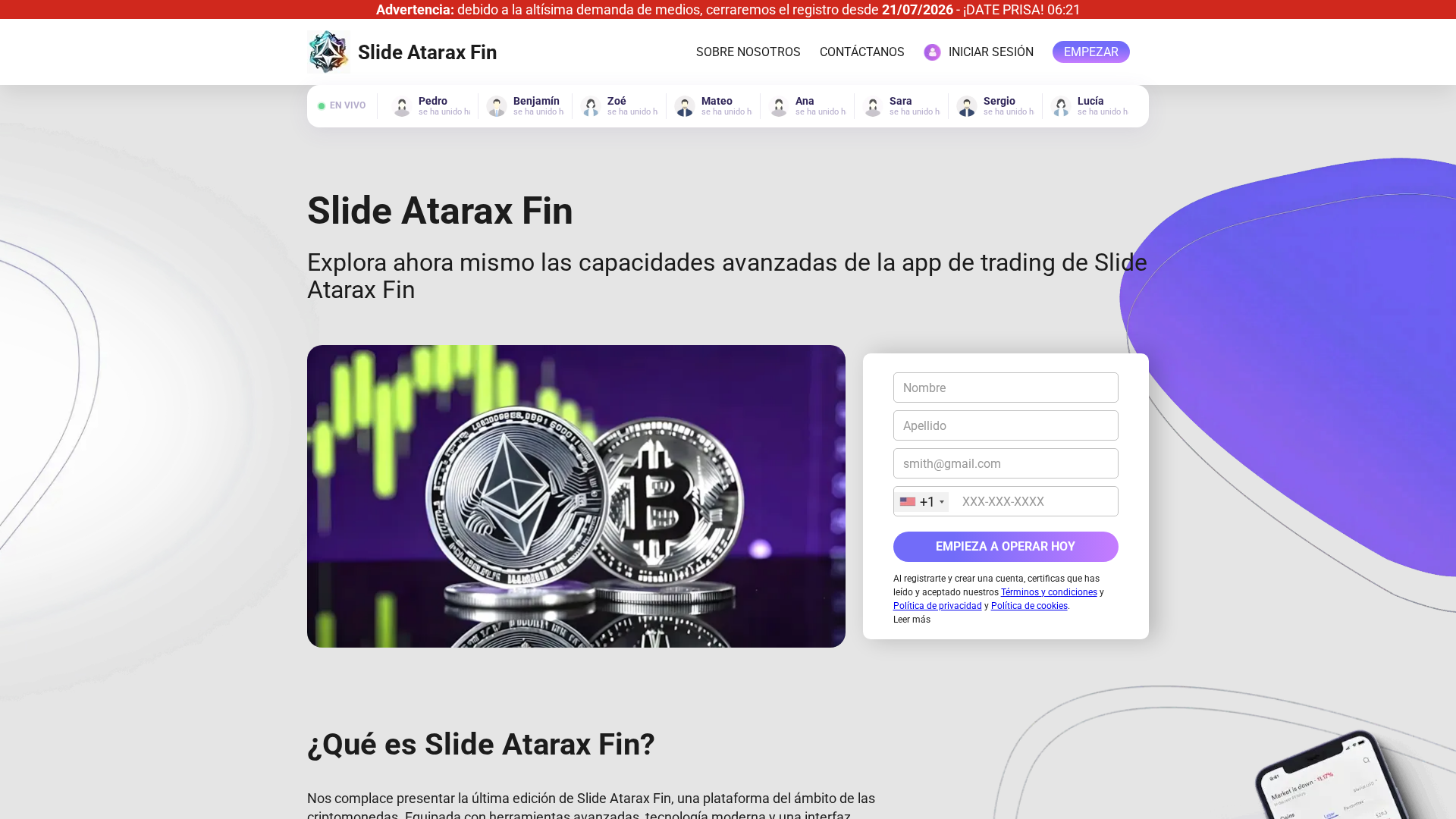 Screenshot of slideataraxfin-ai.com