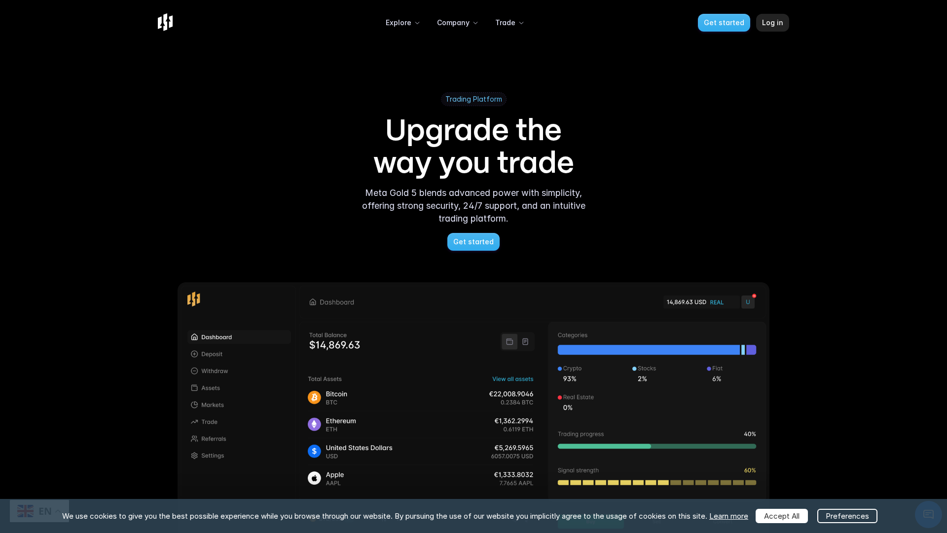 Screenshot of metagold5.com