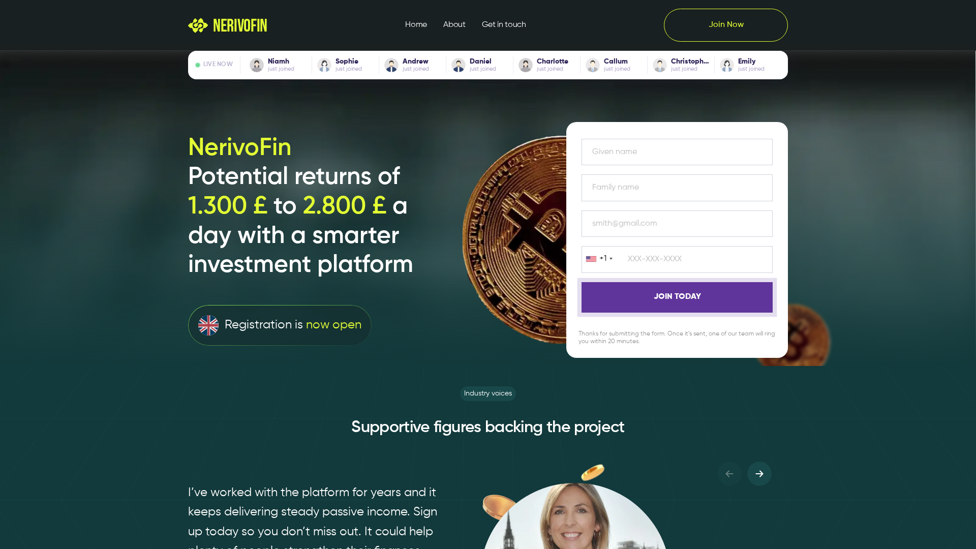 Screenshot of nerivofin-aibot.com