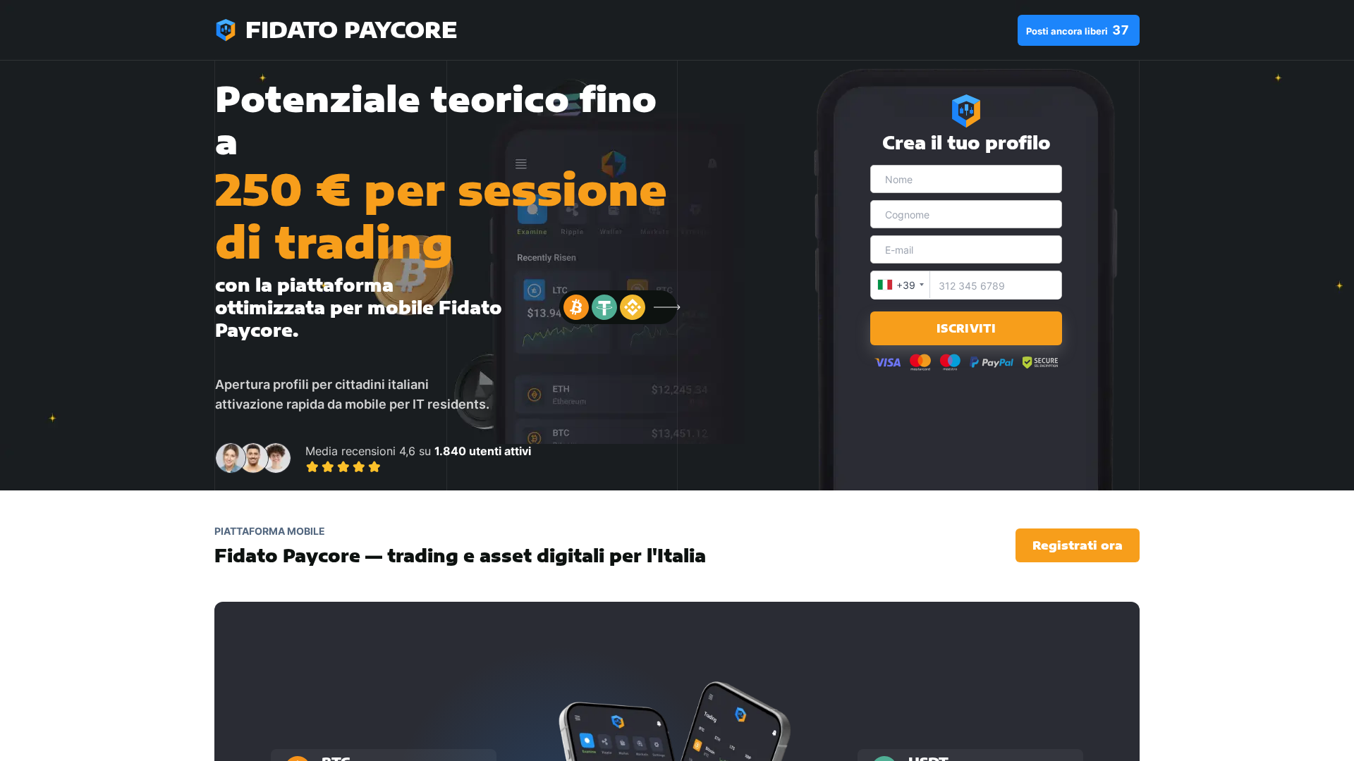 Screenshot of fidatopaycore.site