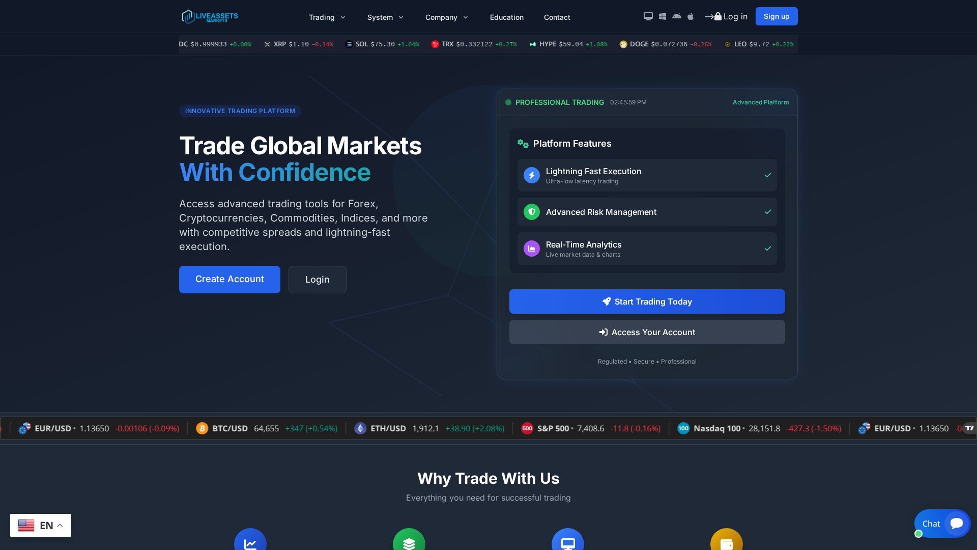 Screenshot of liveassetsmarkets.com