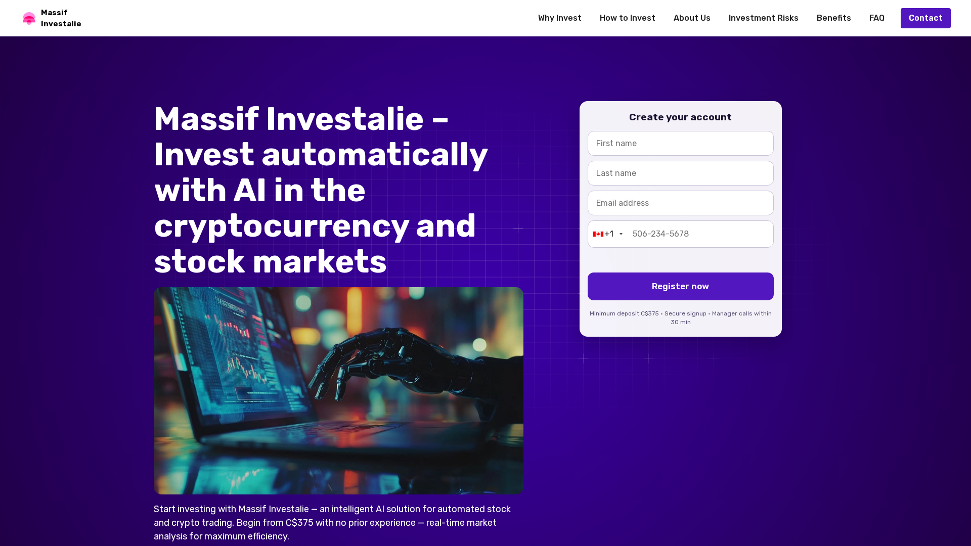 Screenshot of massifinvestalie.business