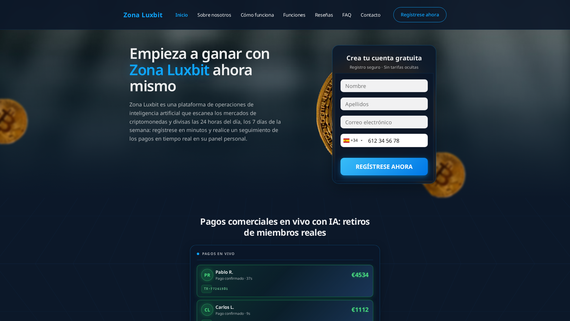 Screenshot of zona-luxbit.business