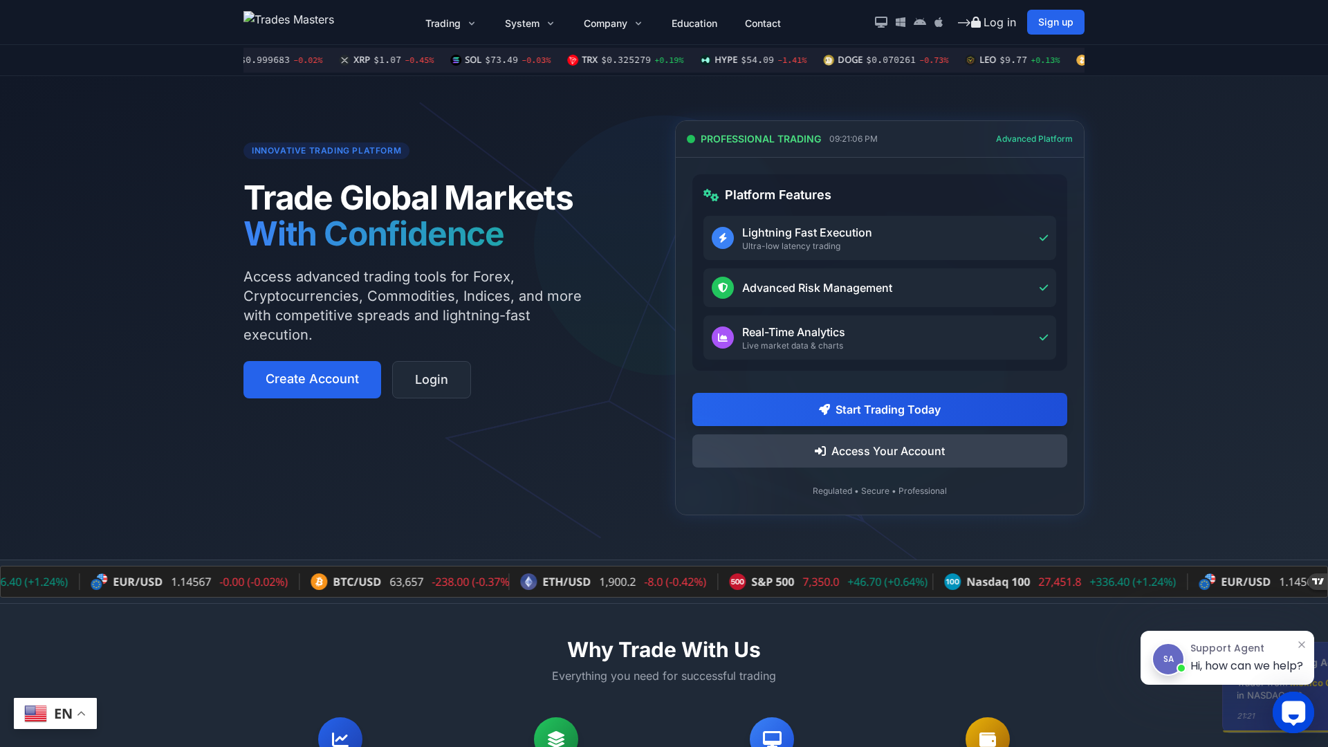 Screenshot of tradesmaster.live