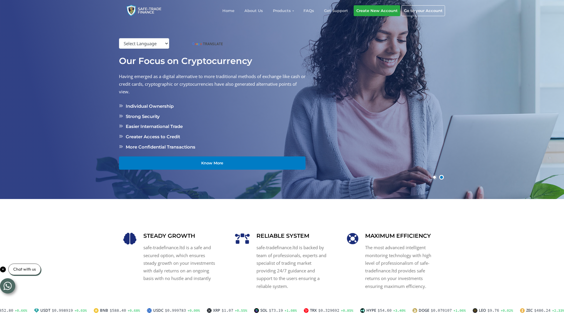 Screenshot of safetrade-finance.live