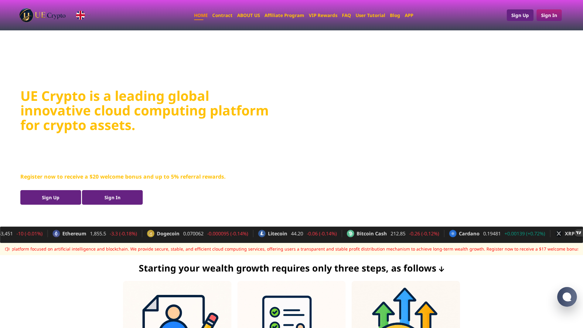 Screenshot of uecrypto.vip