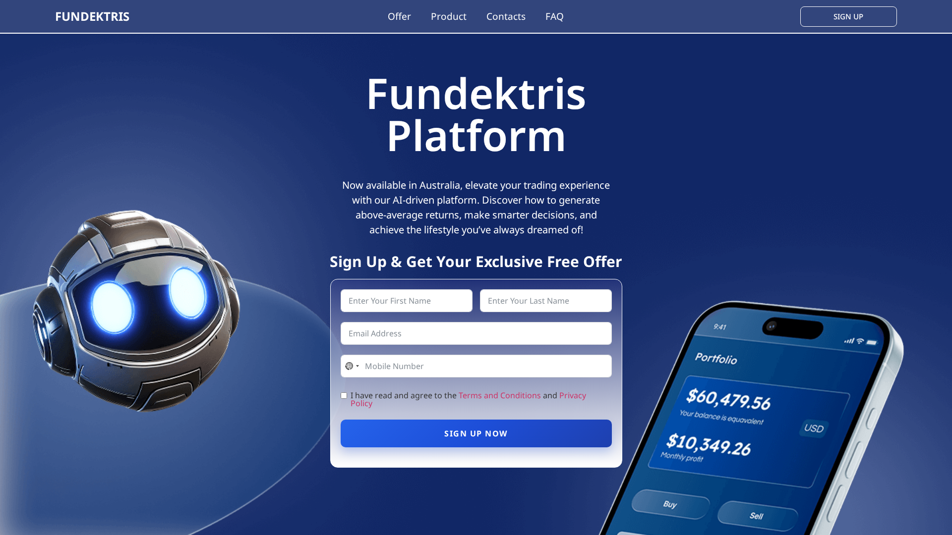 Screenshot of fundektris.co.uk