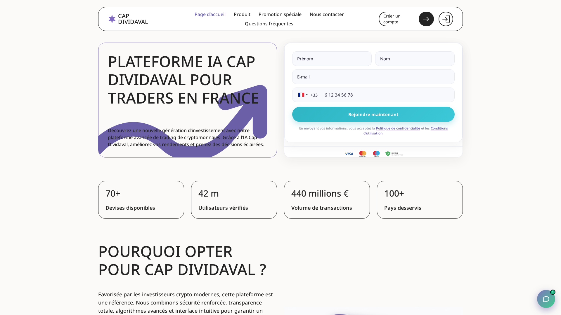 Screenshot of cap-dividavai.com