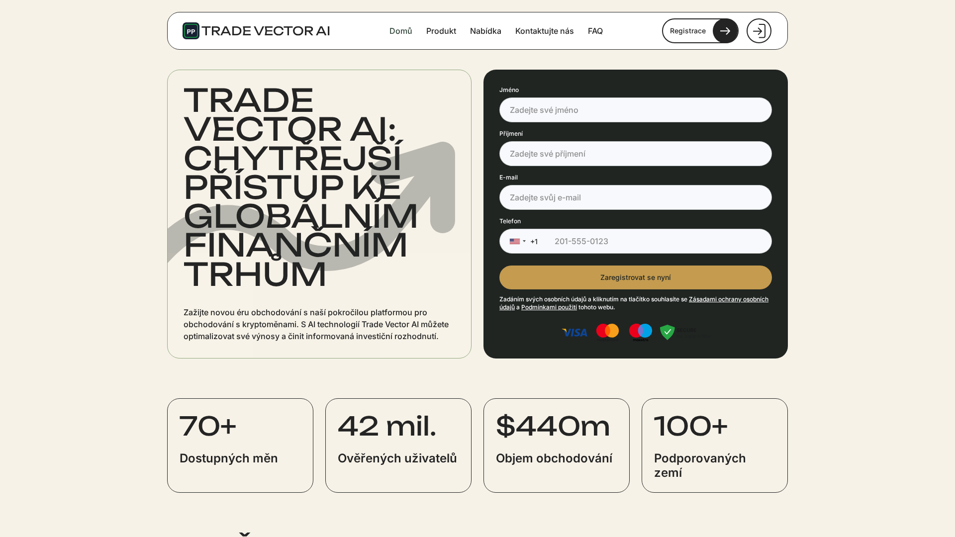 Screenshot of trade-vector-ai.click
