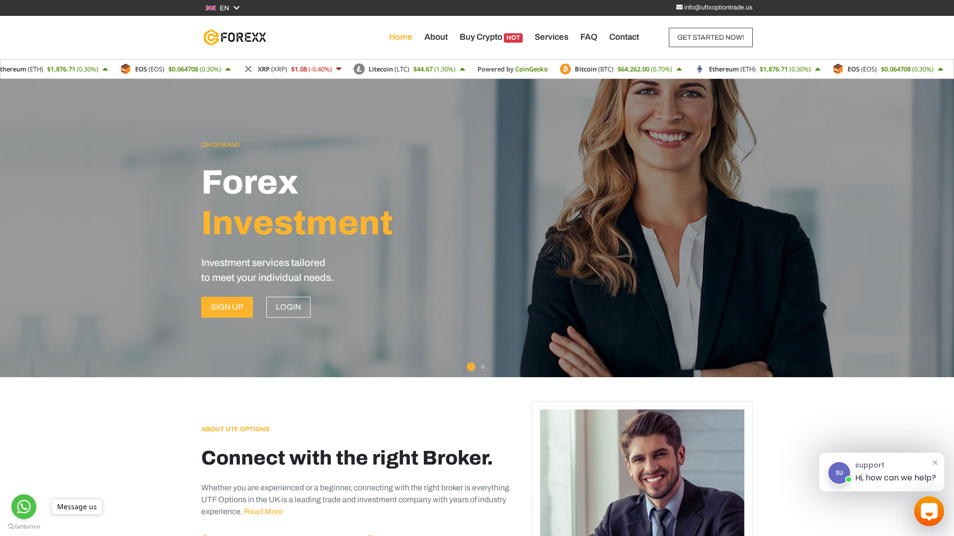 Screenshot of uftxoptiontrade.us