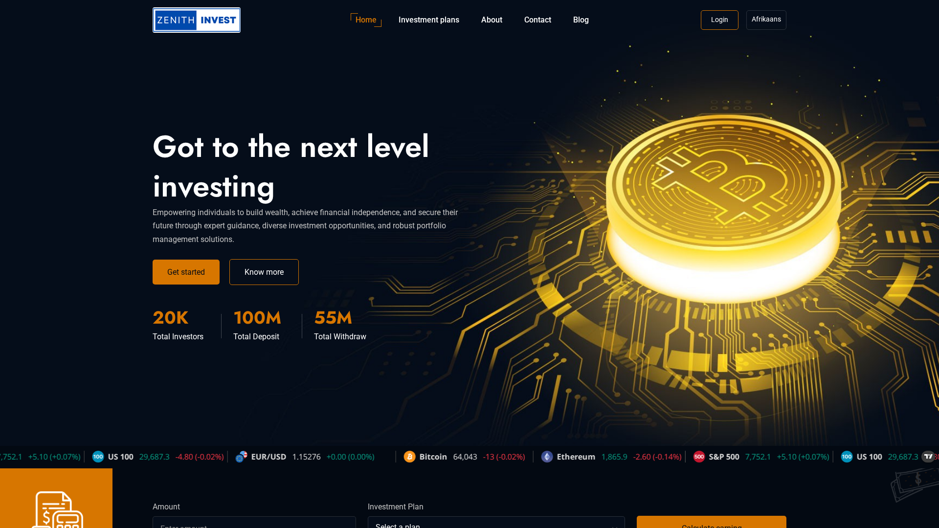 Screenshot of zenitinvest.online