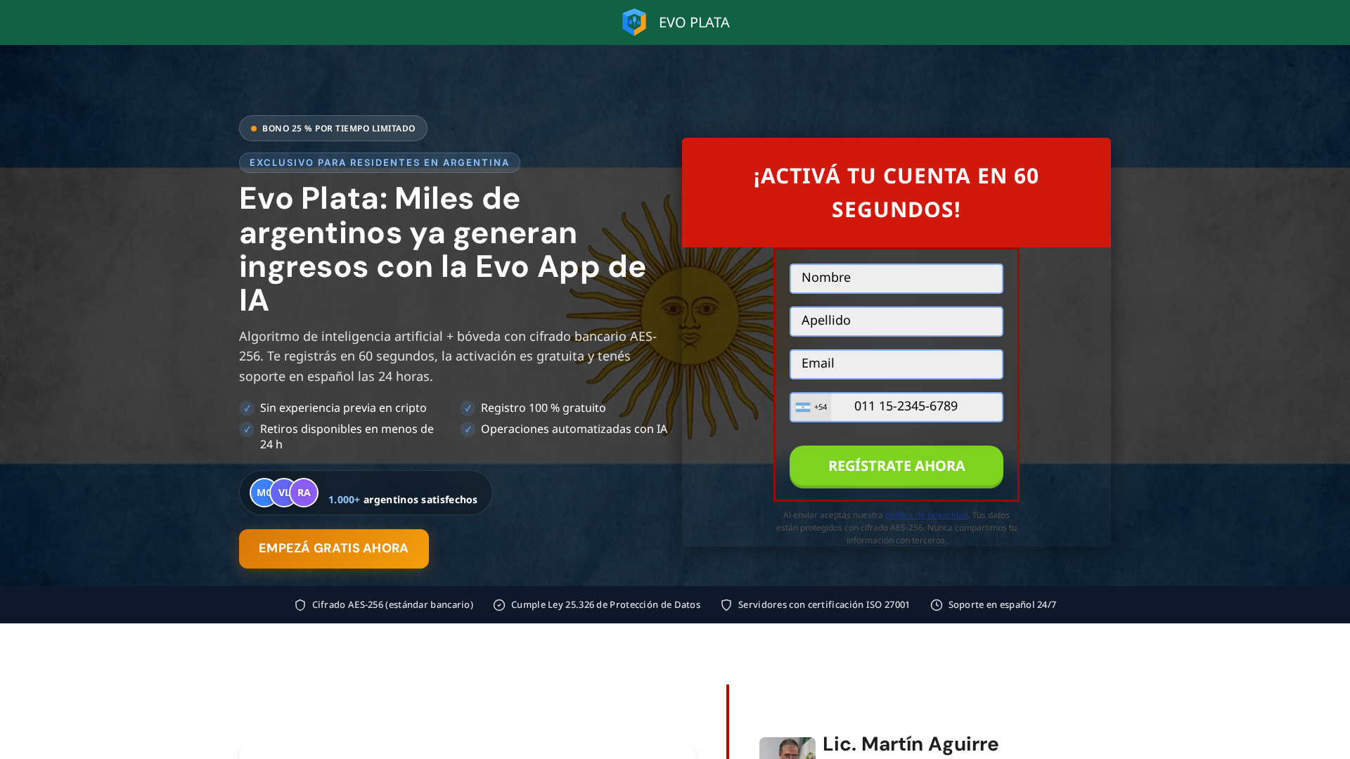 Screenshot of evo-plata.com