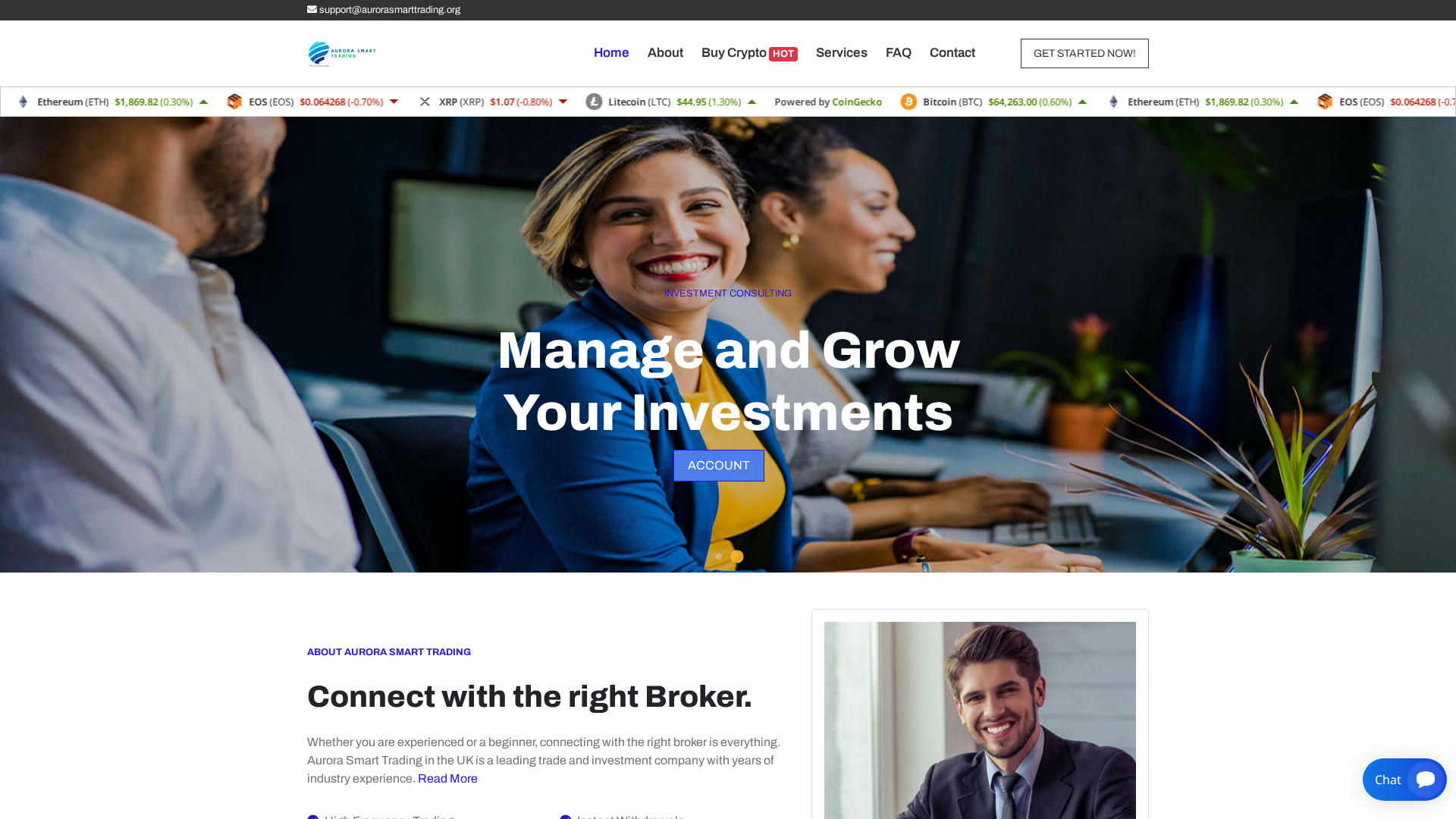 Screenshot of aurorasmarttrading.org