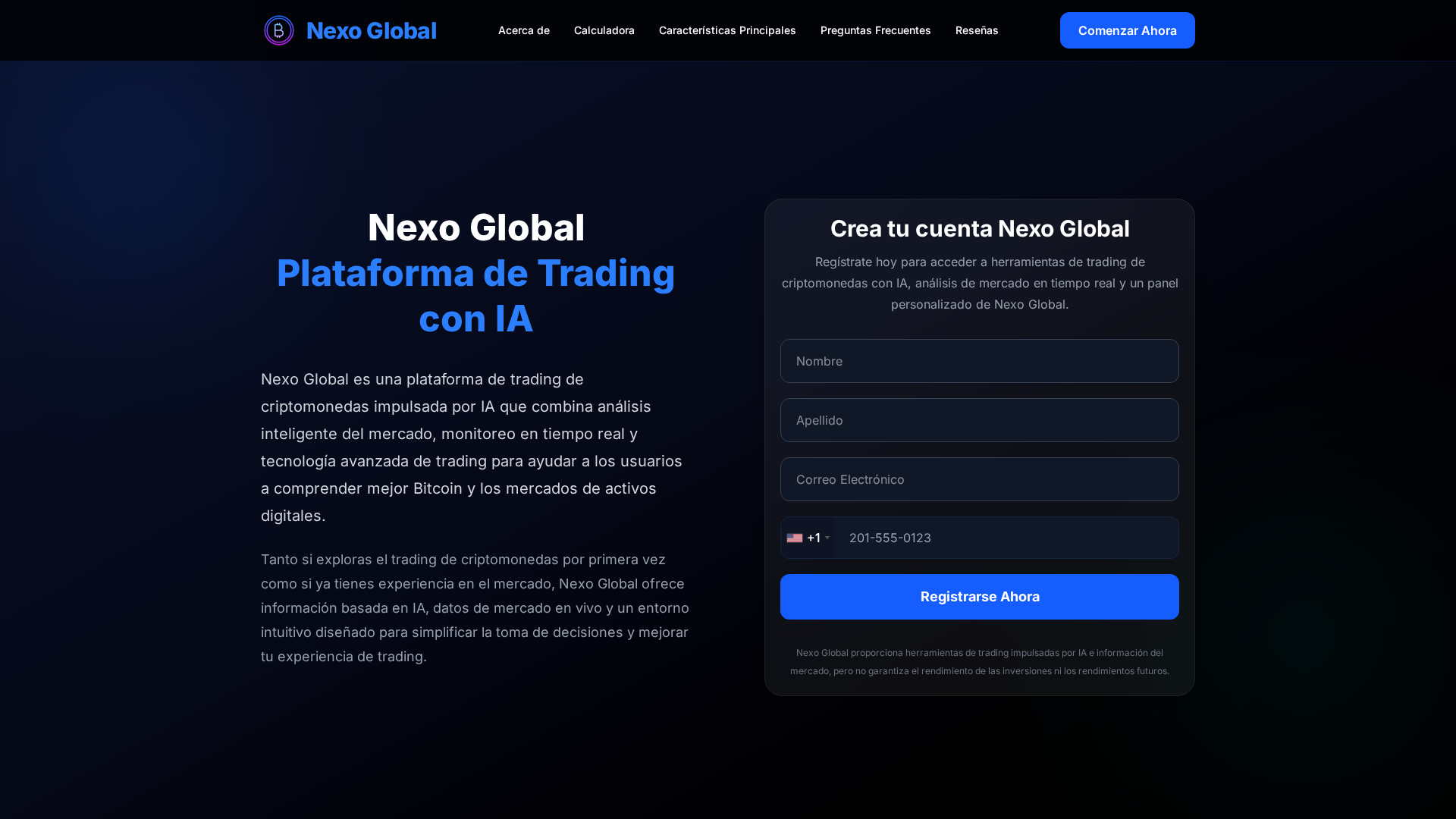 Screenshot of nexo-global.org
