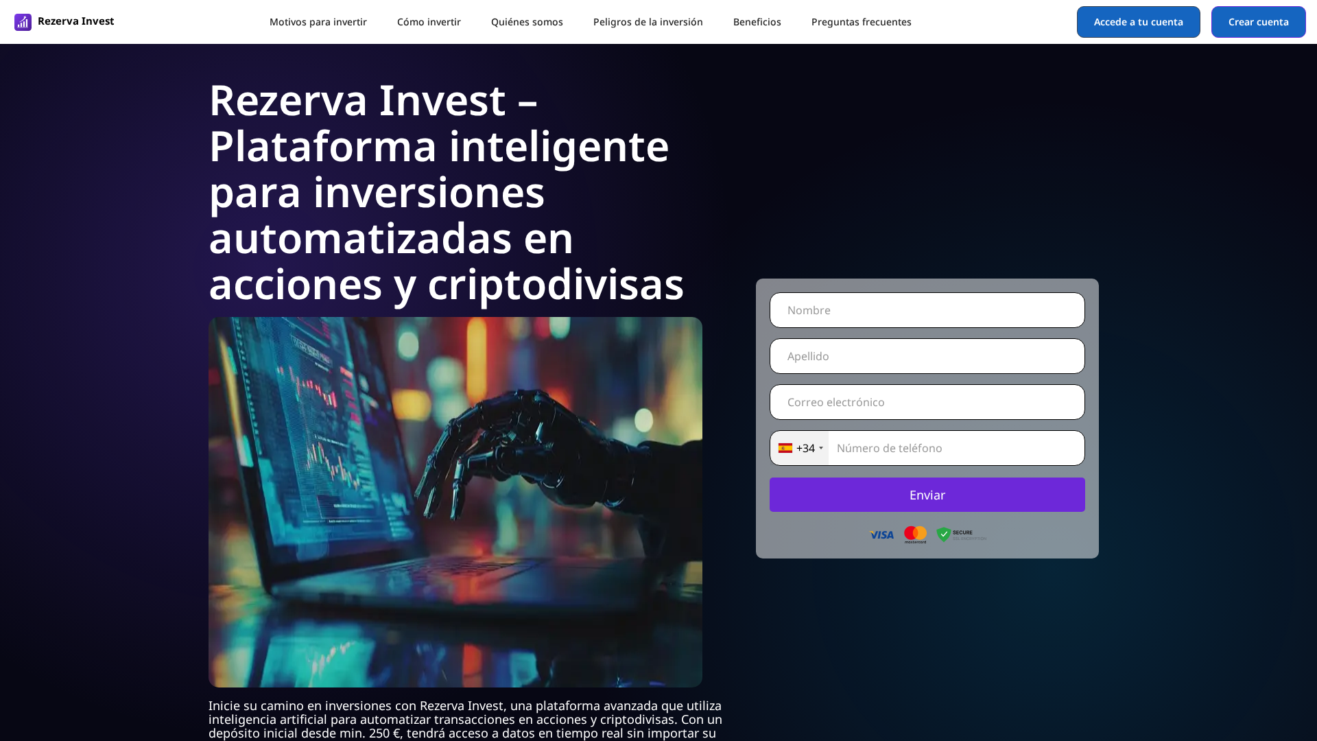 Screenshot of rezerva-invest.online
