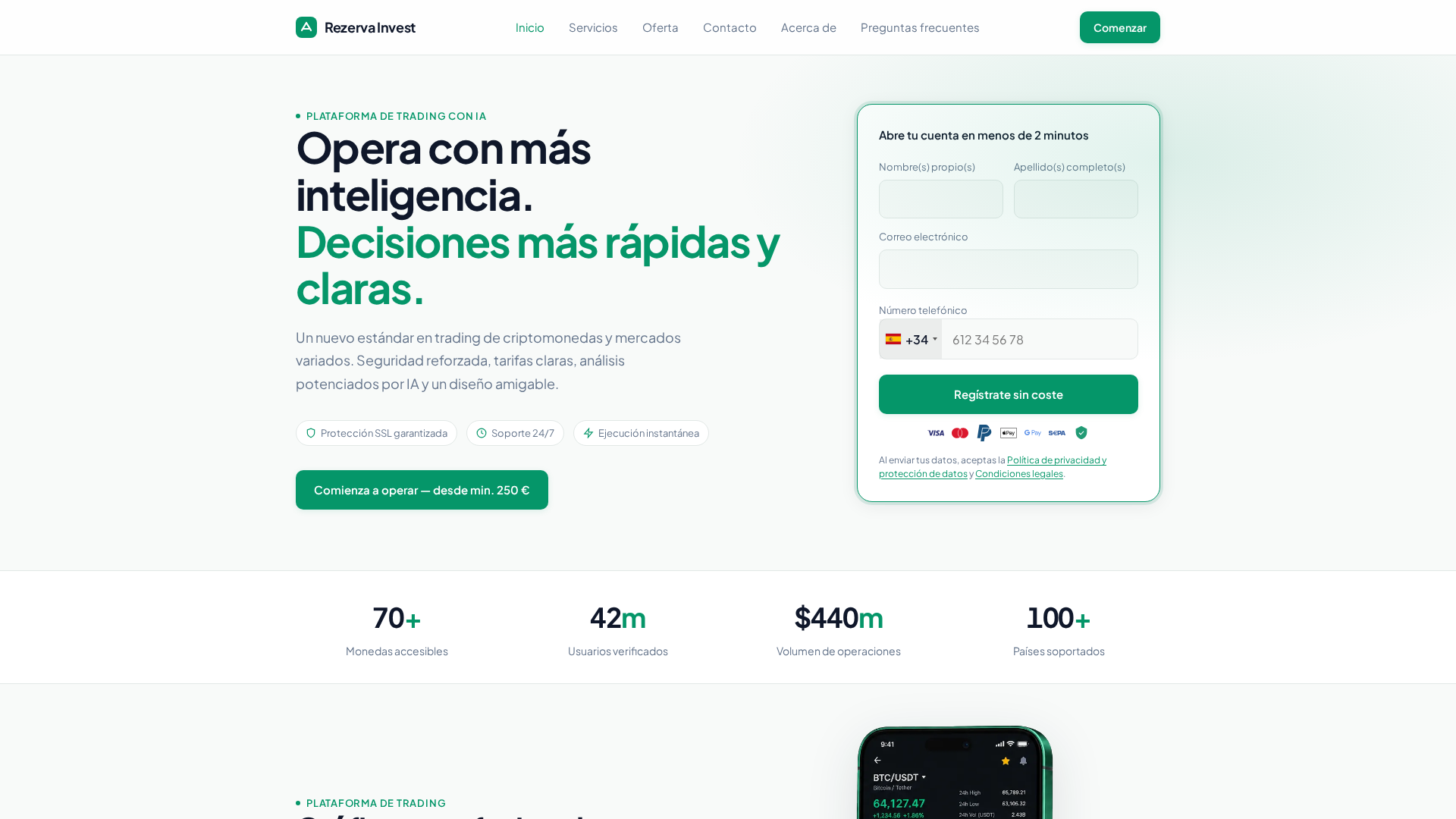 Screenshot of rezervainvest.online