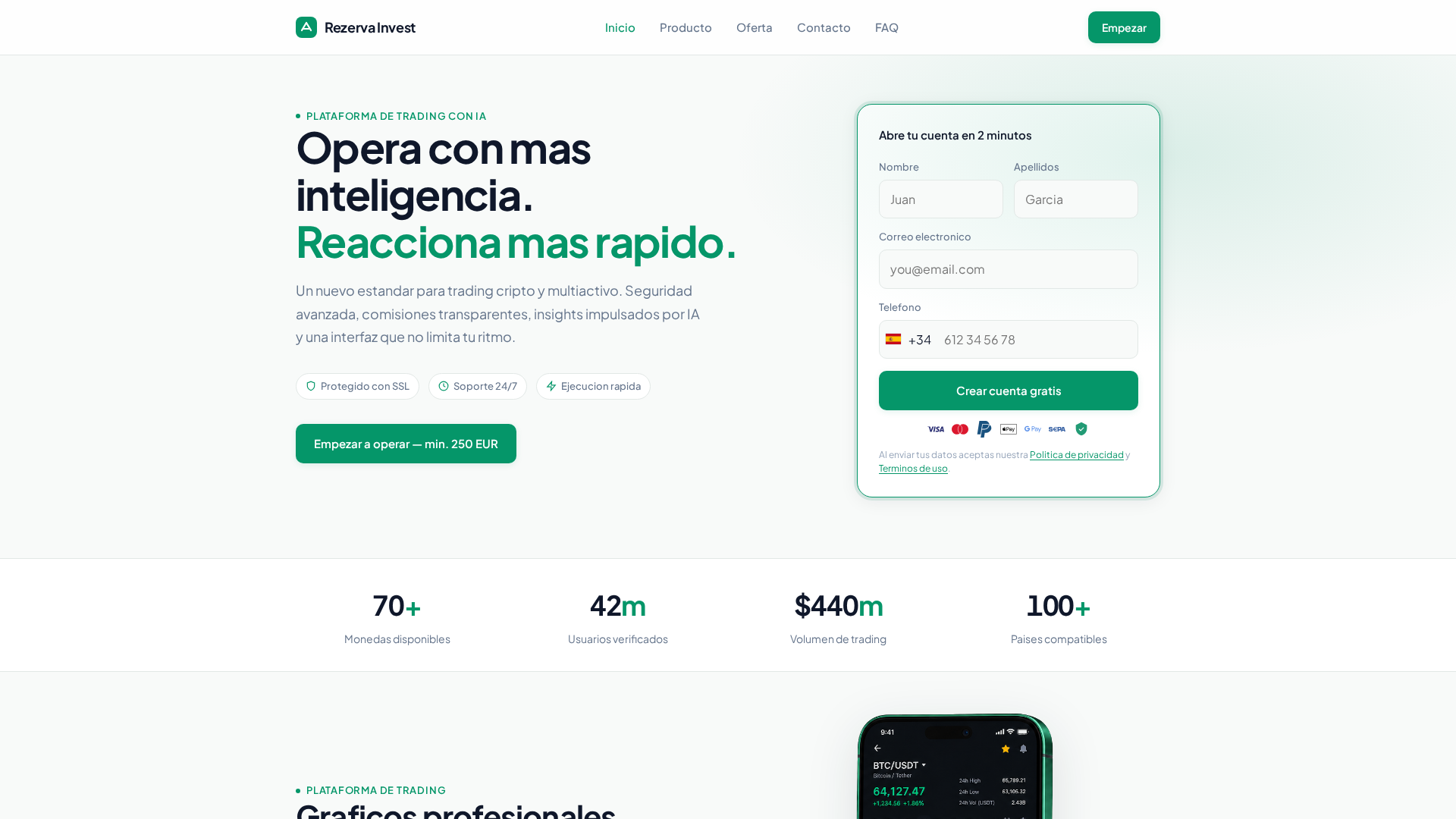 Screenshot of rezervainvest.org