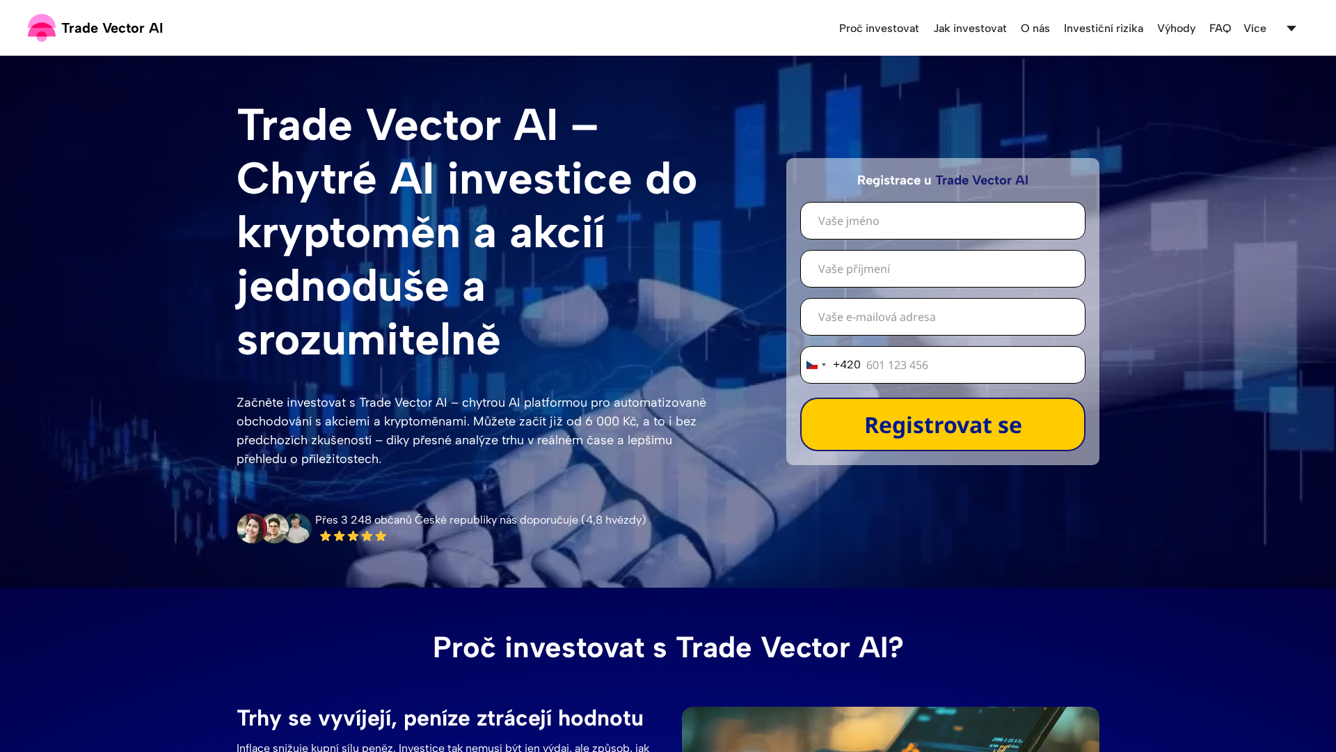Screenshot of cz-tradevector-ai.com