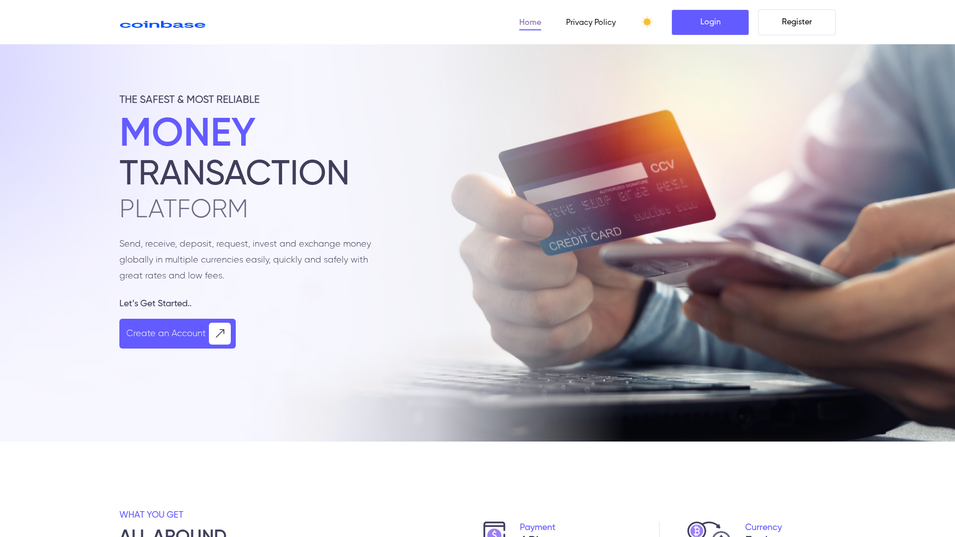Screenshot of coinbaxeexchange.com