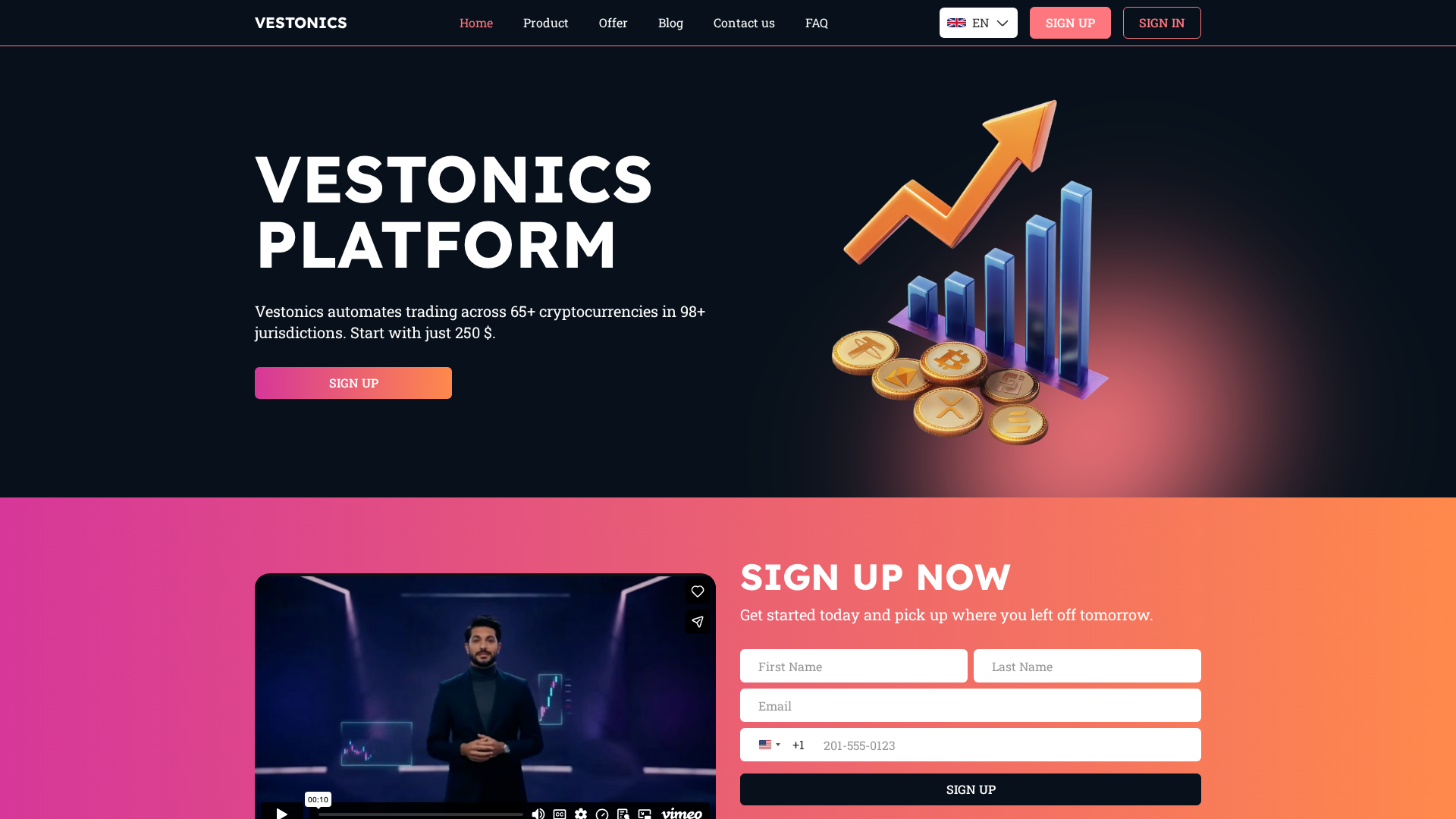 Screenshot of vestonics.com