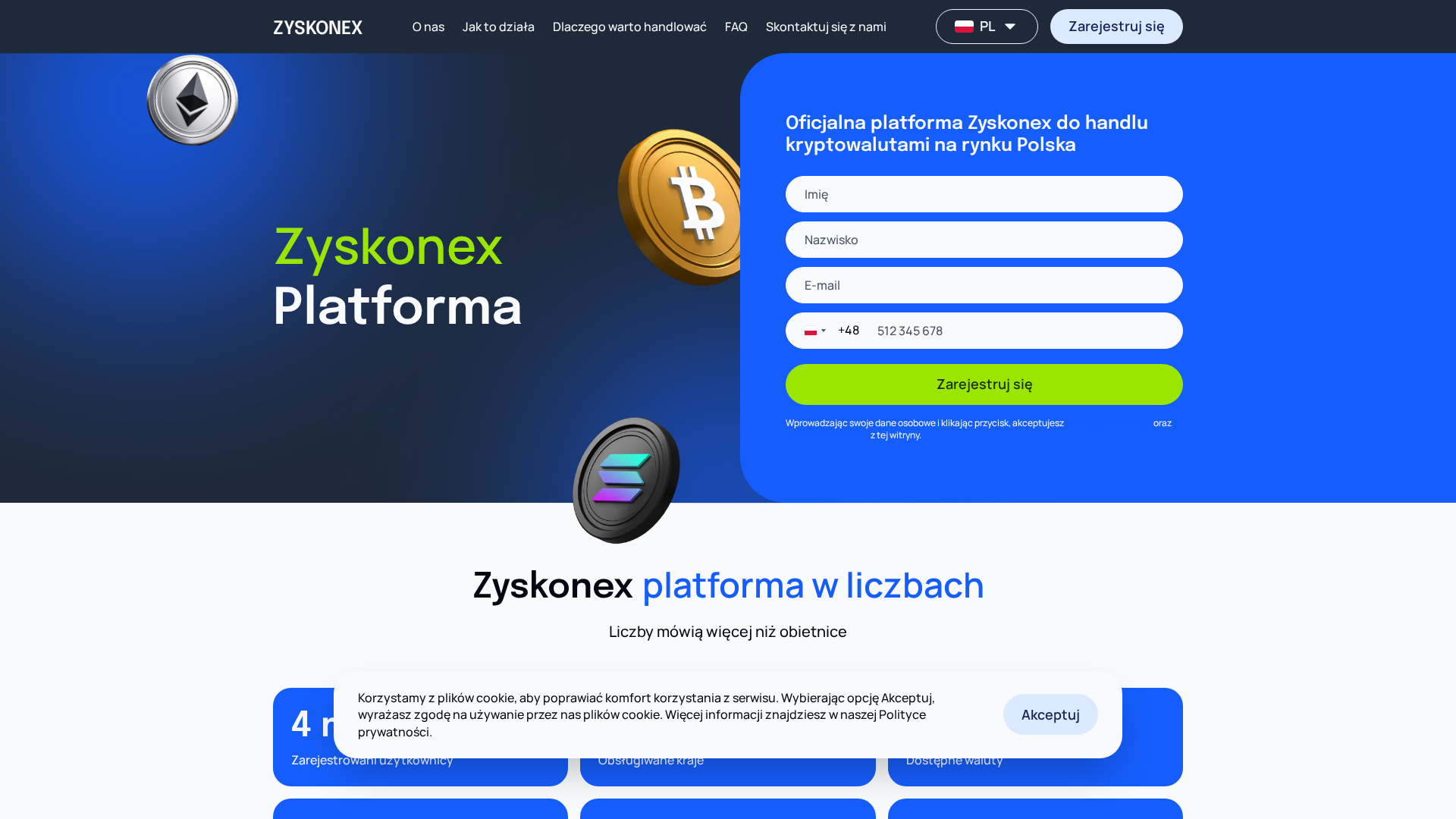 Screenshot of zyskonex.com