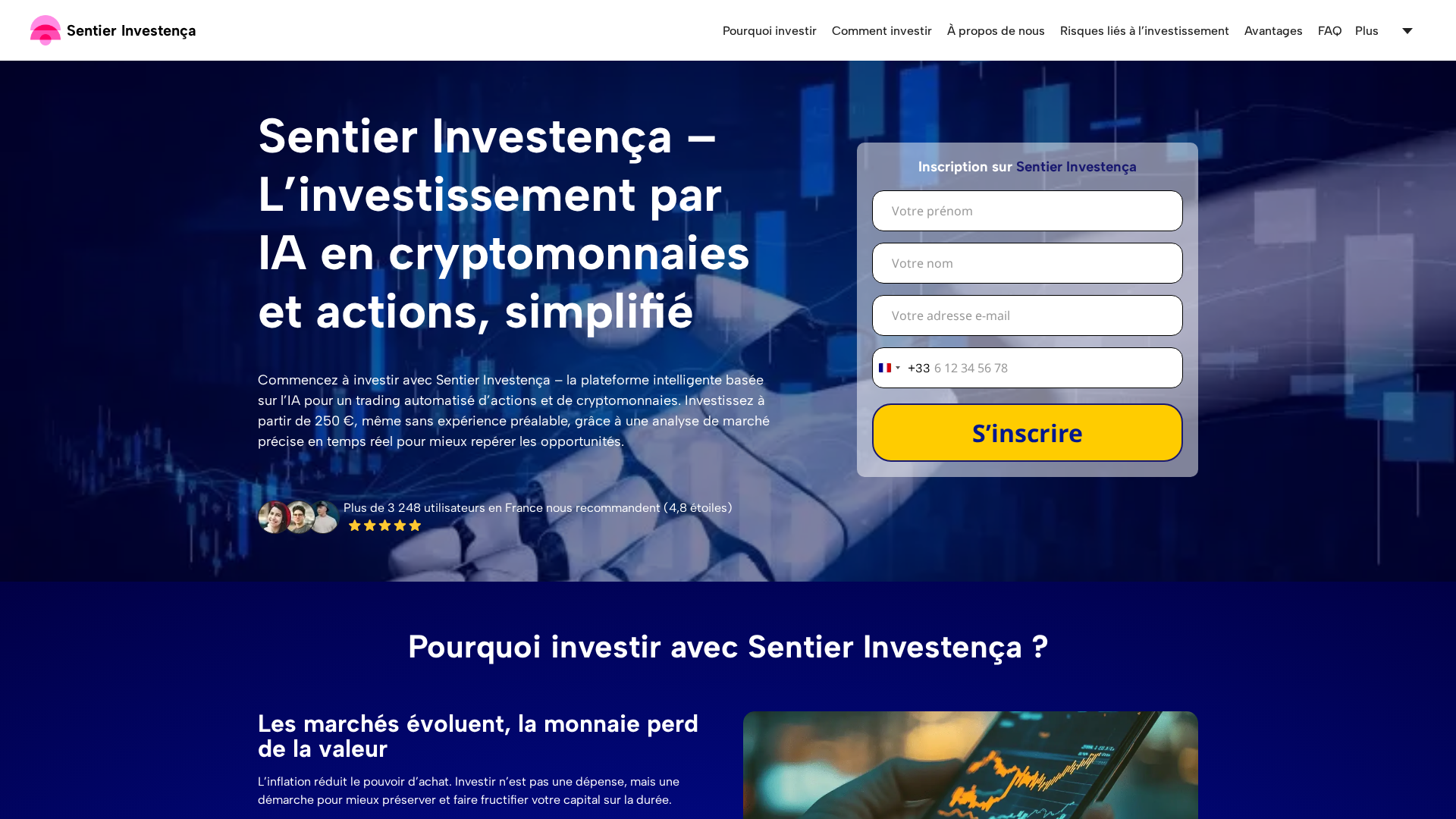 Screenshot of sentierinvestenca-fr.com