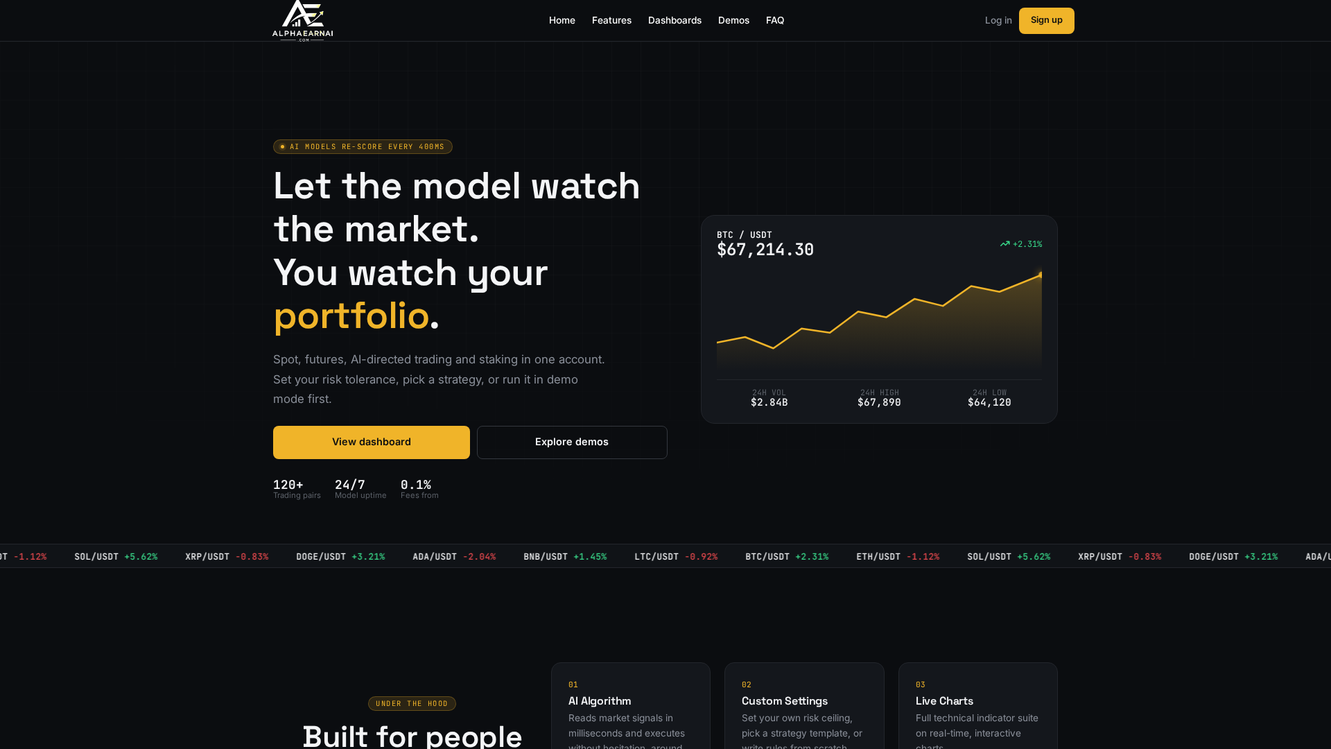 Screenshot of alphaearnai.com