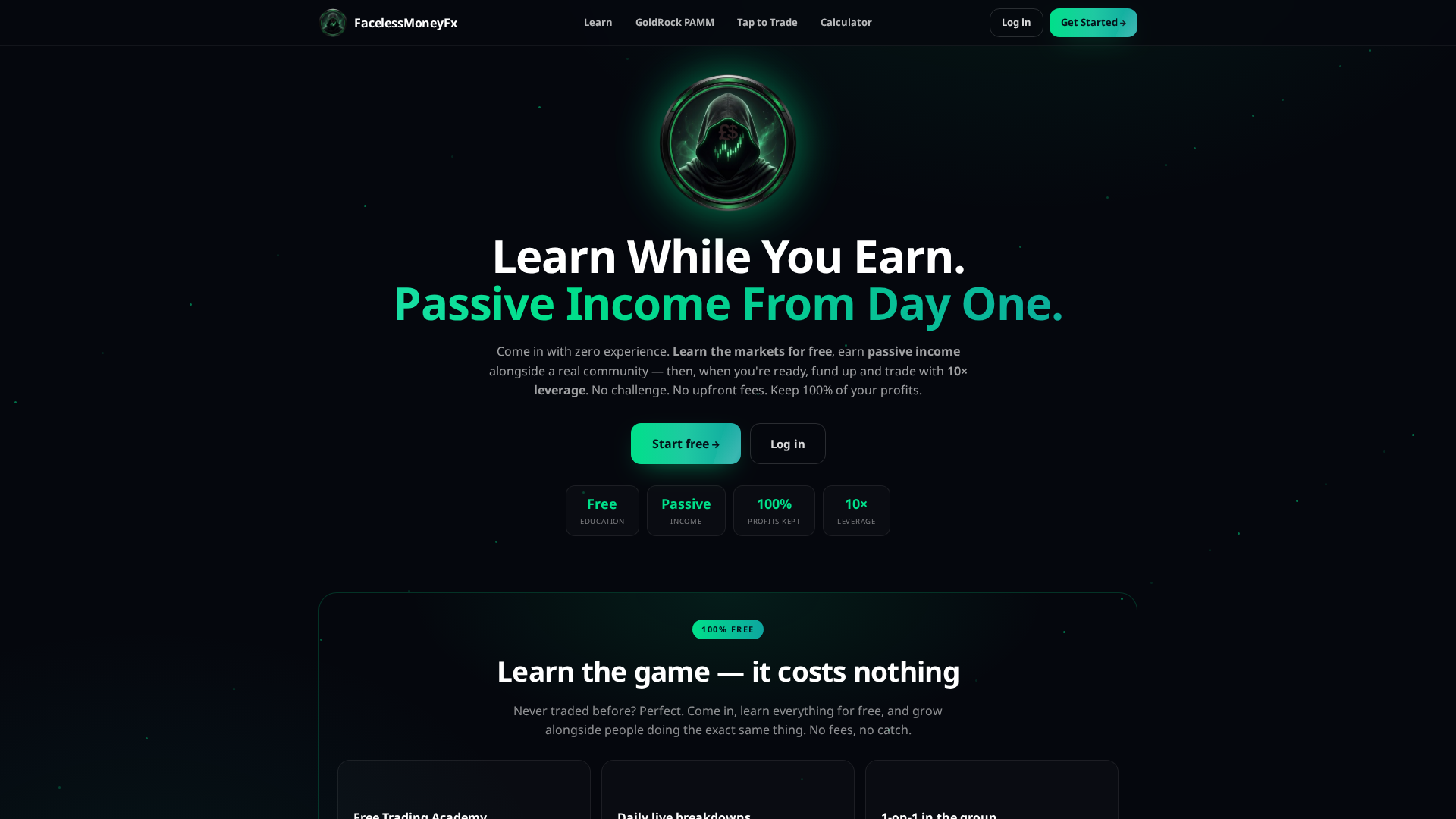 Screenshot of facelessmoneyfx.com