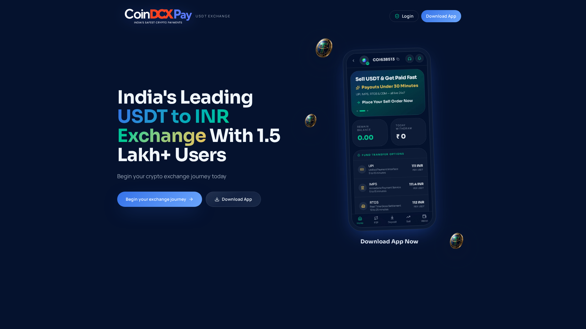 Screenshot of coindcxpay.com