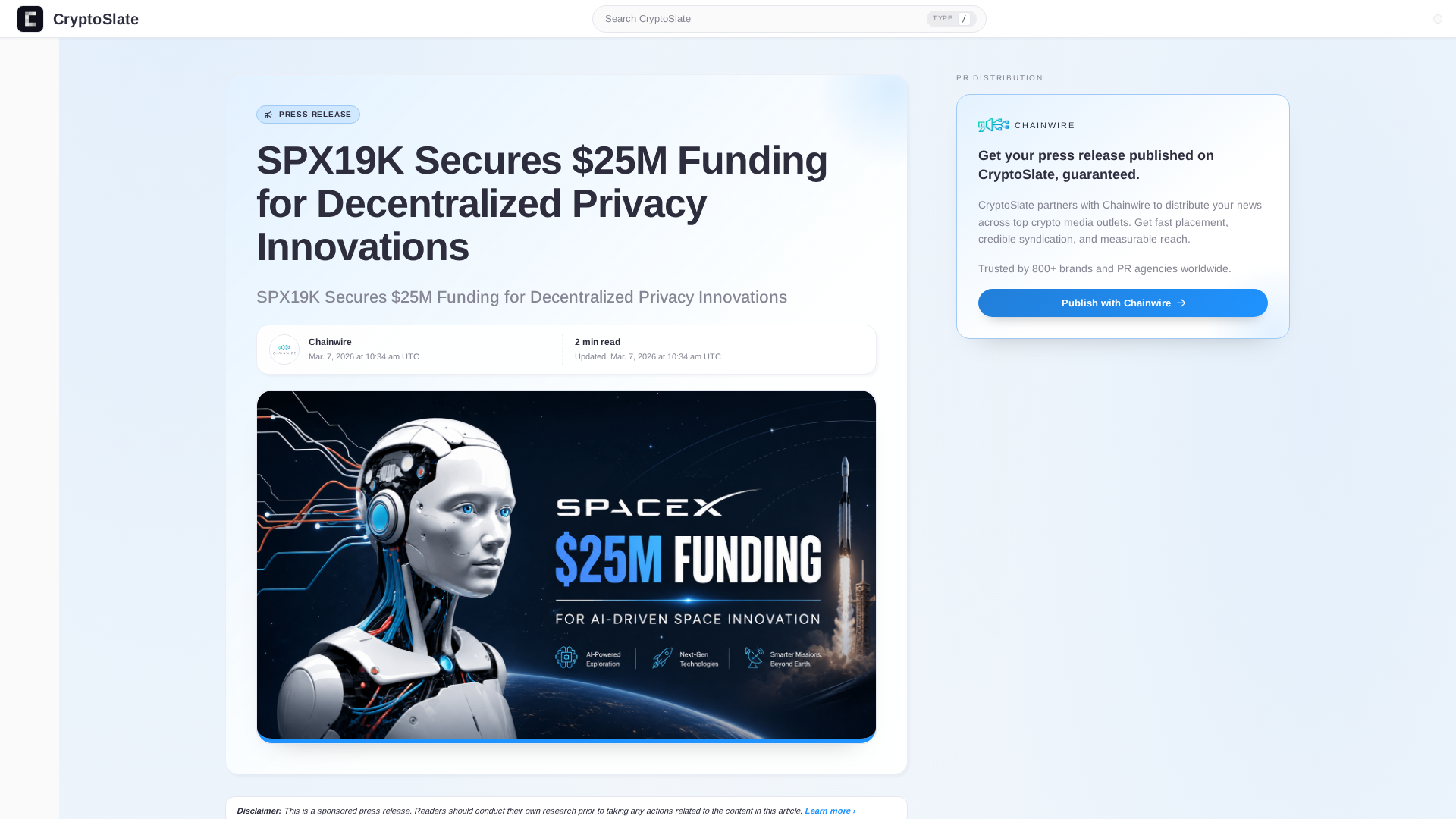 Screenshot of spx19k-cryptoslate.com