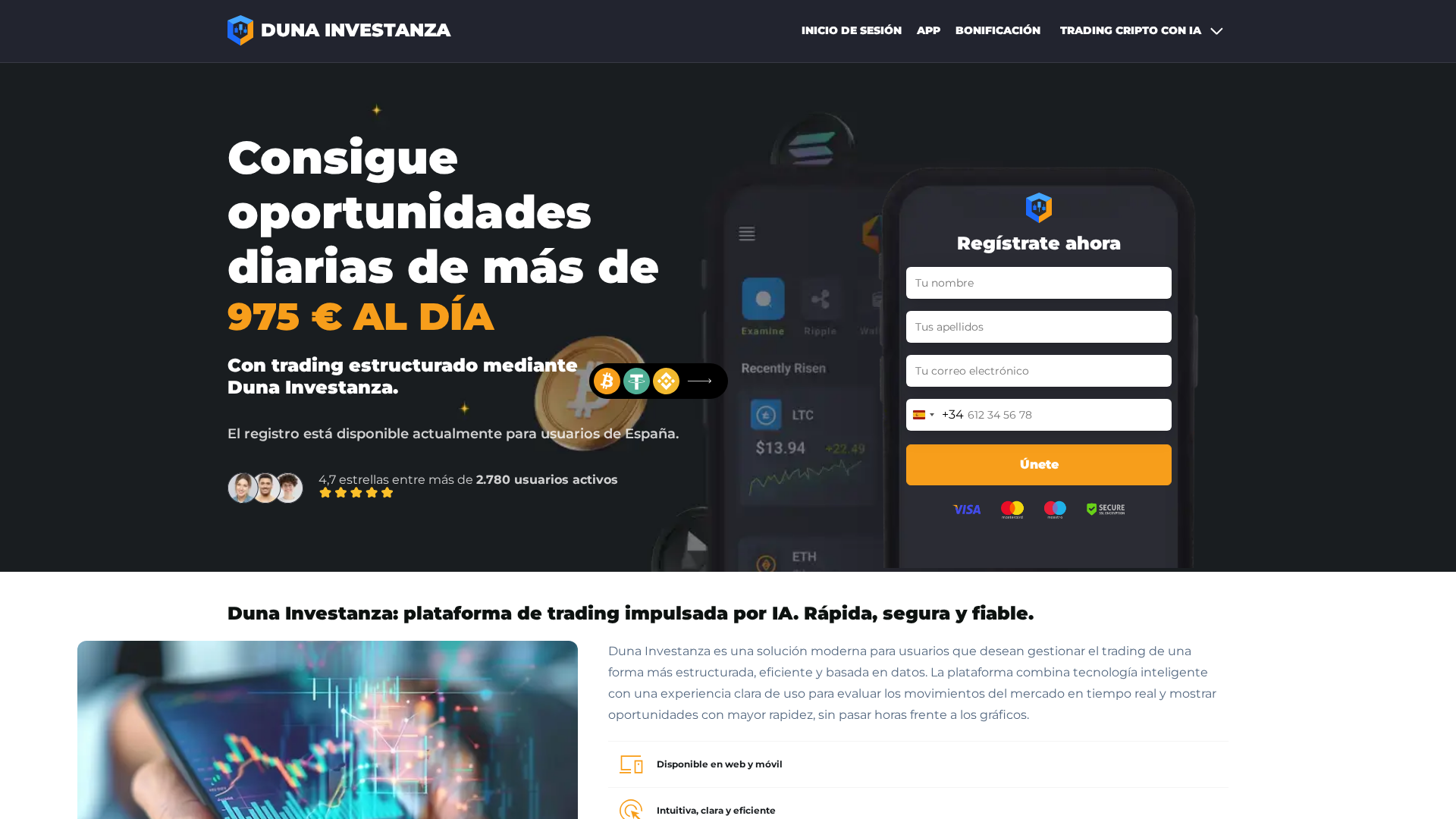 Screenshot of dunainvestanza-es.com
