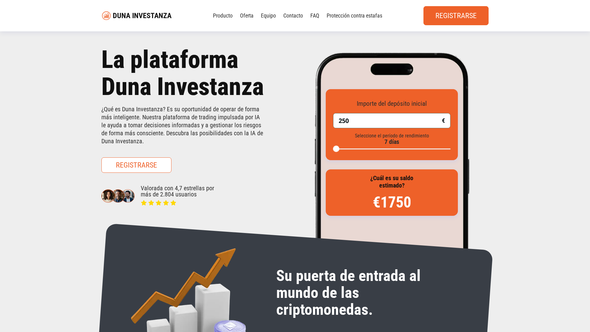 Screenshot of dunainvestanza-ai.com