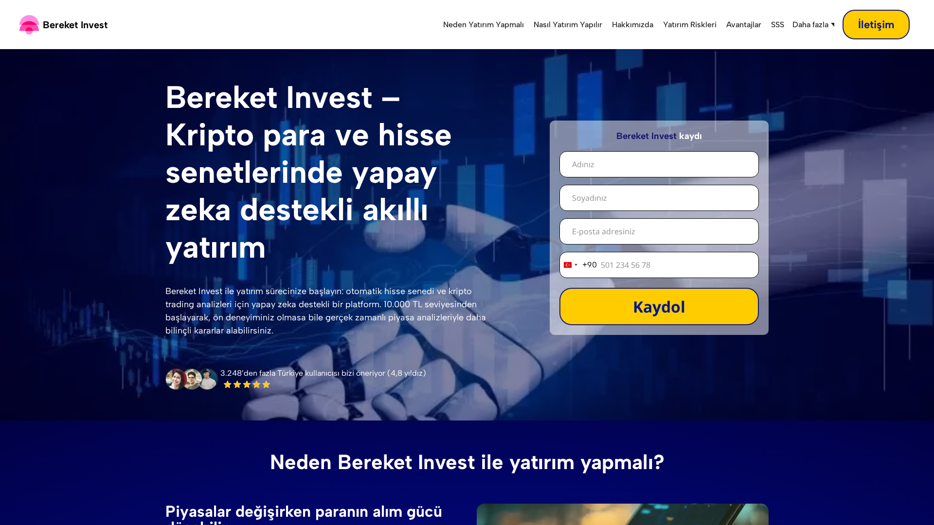 Screenshot of bereket-invest.com