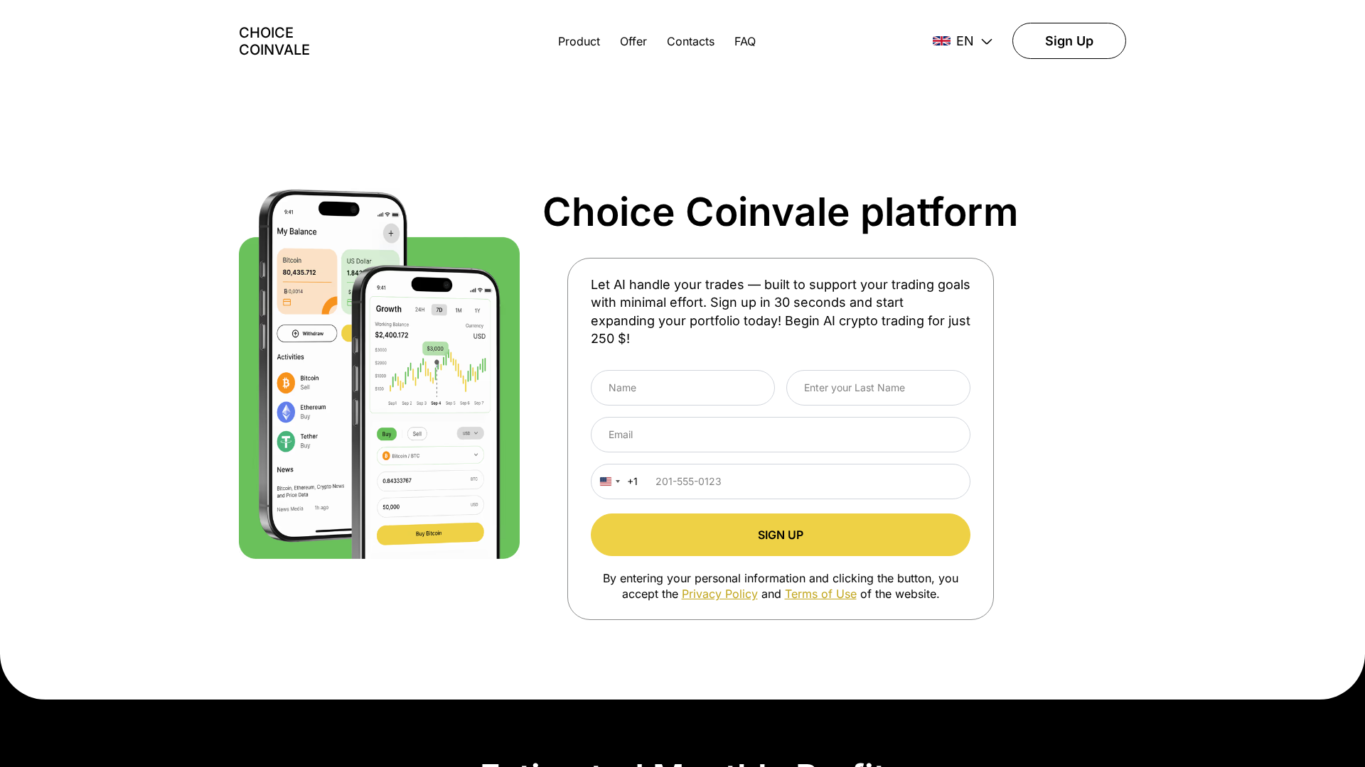 Screenshot of choicecoinvale.com